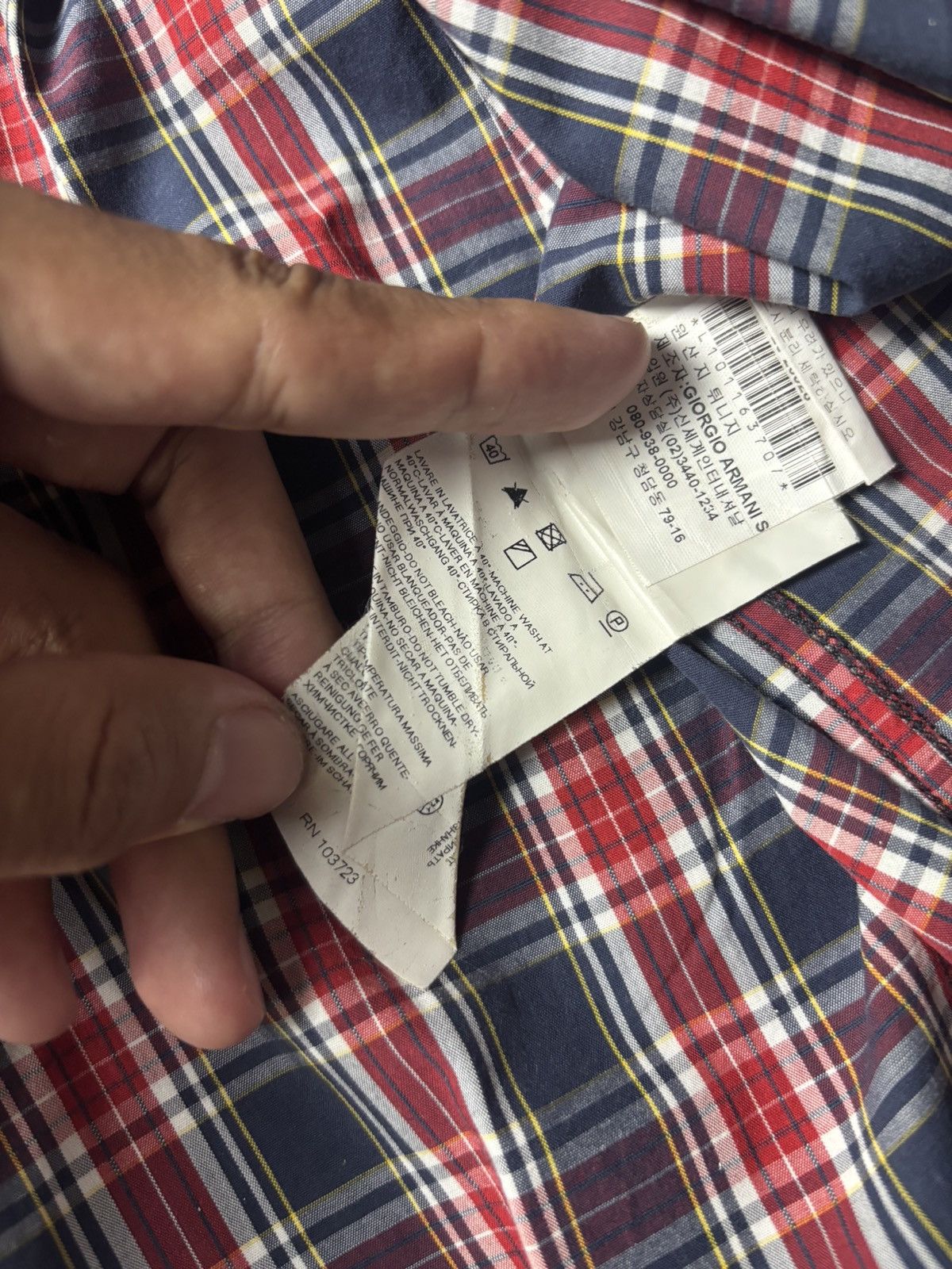 Giorgio Armani 2000s Armani Jeans Plaid Button Up with Hoodie Size US S / EU 44-46 / 1 - 9 Thumbnail