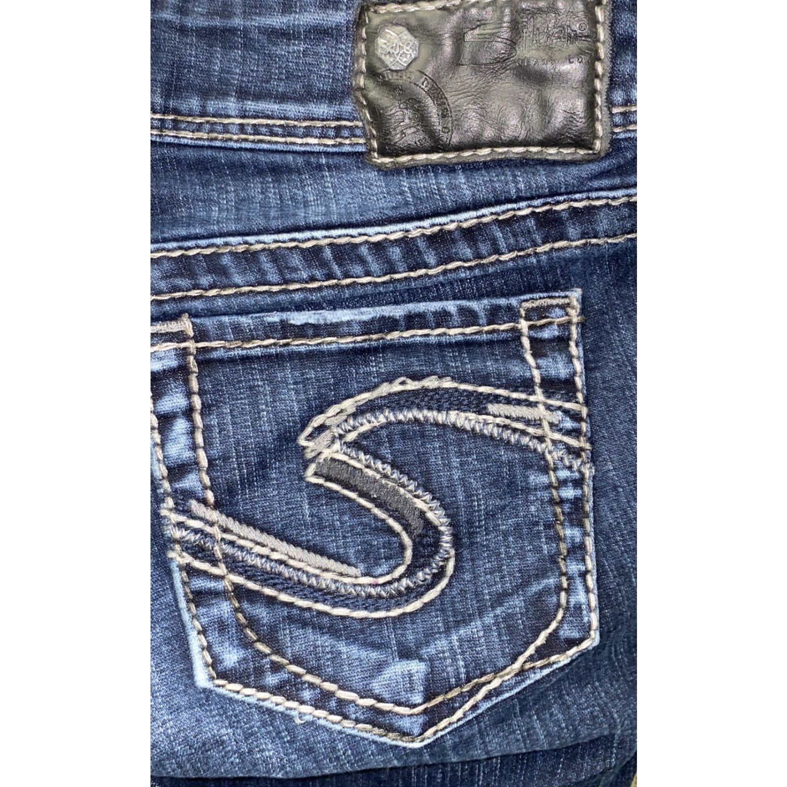 Silver Jeans Co. Silver Jeans SUKI Womens Blue Denim Zip Fly Jeans Size 28 X 32(Actual 30 X 29) Size 30" / US 8 / IT 44 - 5 Thumbnail