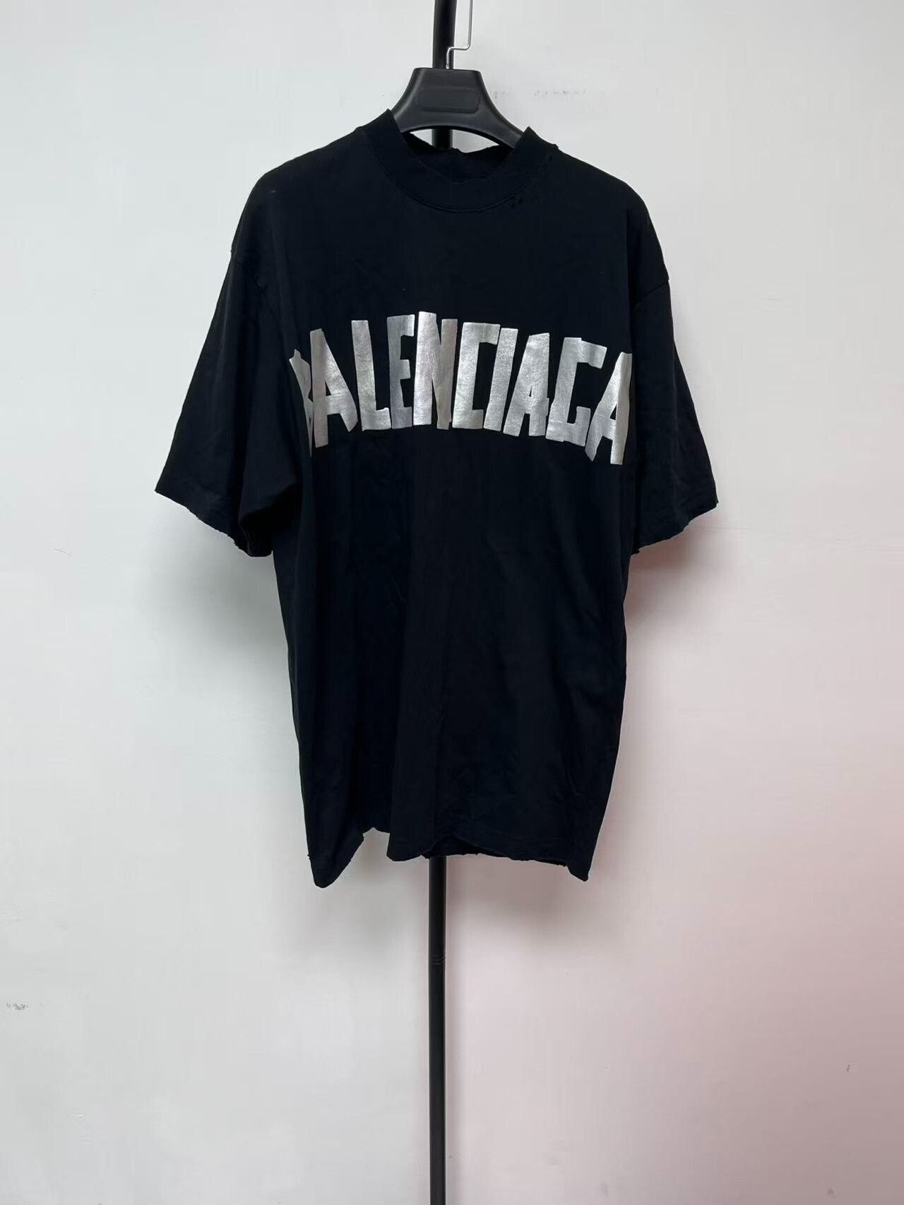 Balenciaga balenciaga new tape print black t-shirt Size XXS / US 00 / IT 34 - 1 Thumbnail