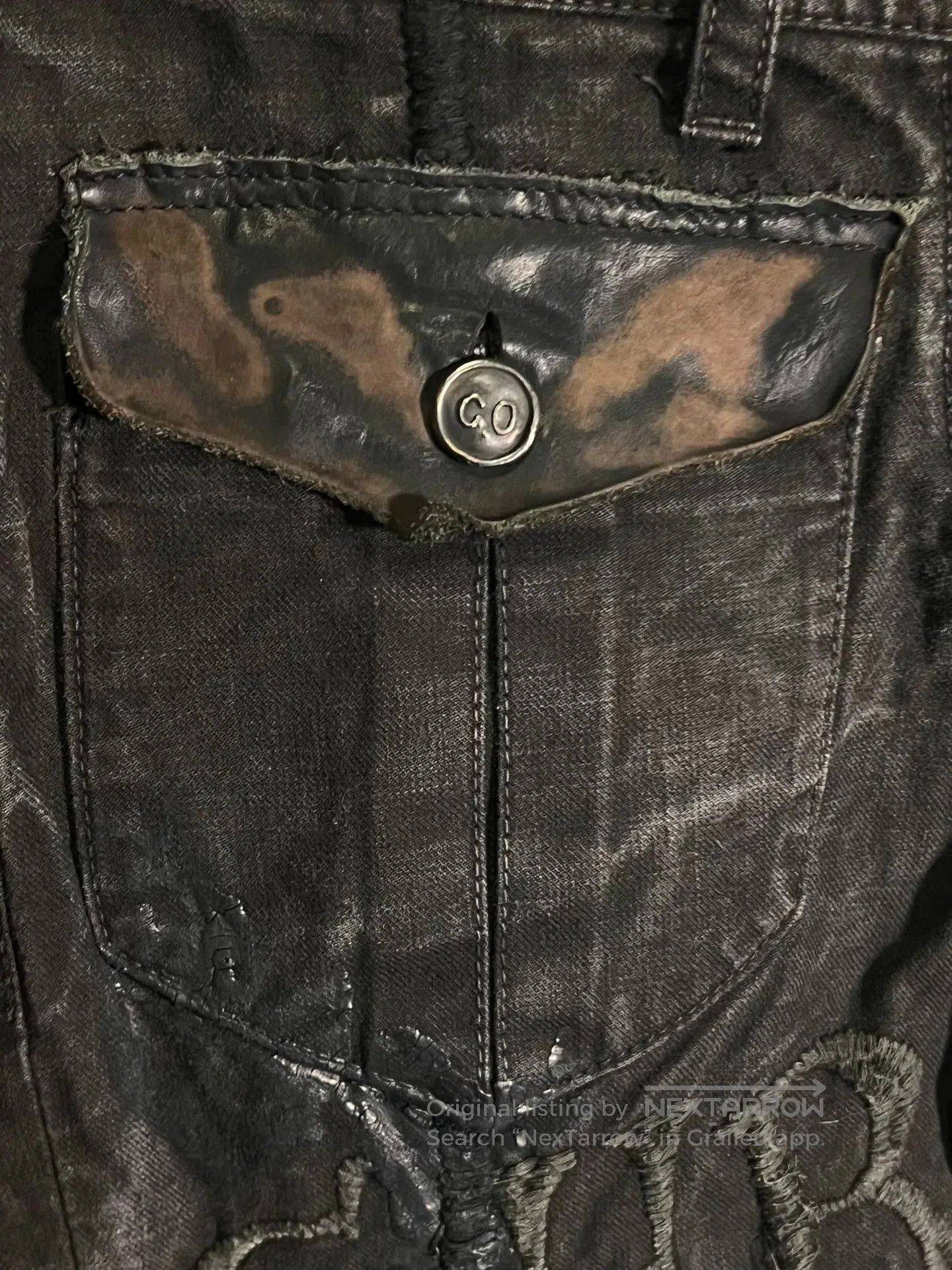 Japanese Brand embroidered denim pants with patchwork details. Size US 36 / EU 52 - 6 Thumbnail