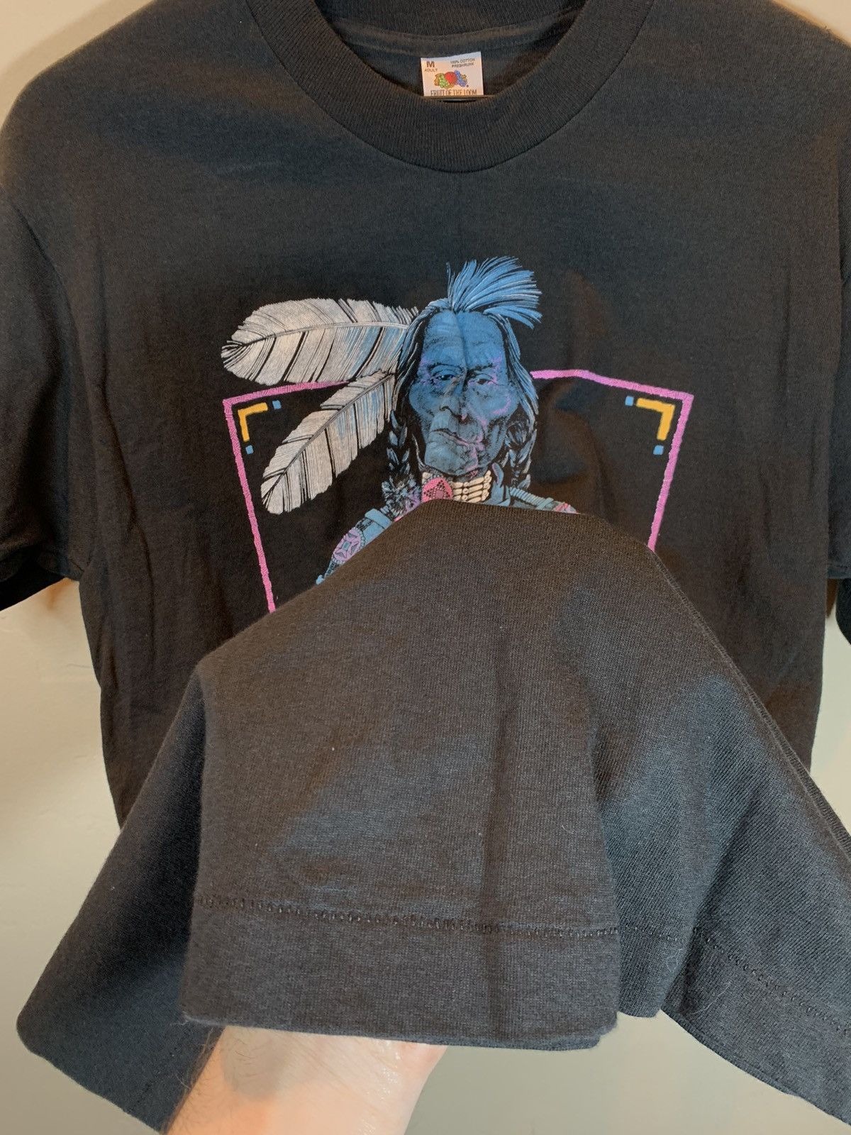 Vintage *RARE* Vintage Montana Native Tribal Art Single Stitch Shirt Size US M / EU 48-50 / 2 - 3 Thumbnail