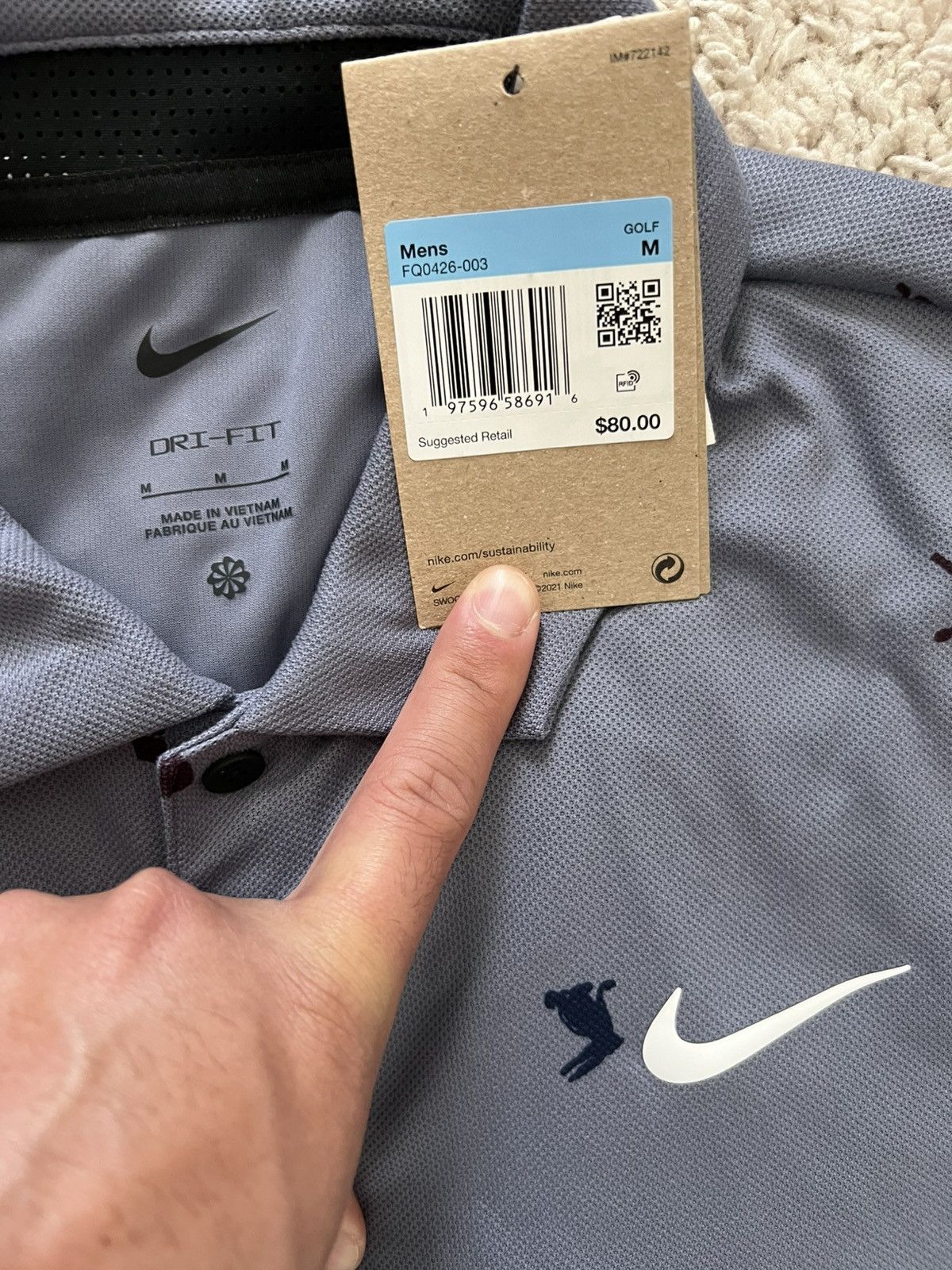 Nike Nike Golf Polo Mens Dri-FIT Tour Icon All Over Print Size US M / EU 48-50 / 2 - 9 Thumbnail
