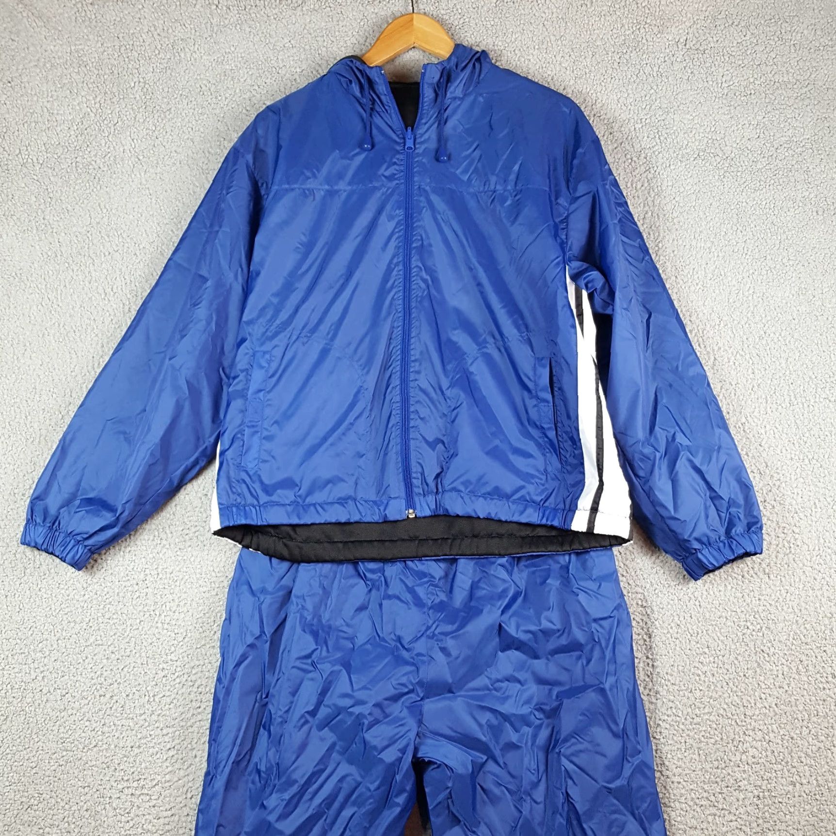 Vintage VINTAGE Lavon Tracksuit 2 Piece Reversible Fleece Hoodie Jacket Zip Striped Size L Men’s Blue 90s Y2K 2000s Athleisure Windbreaker Size US 33 - 2 Thumbnail