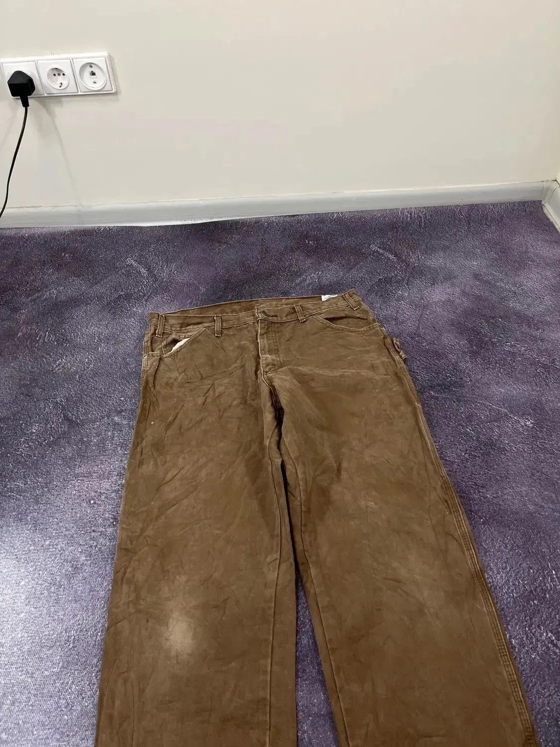 Dickies × Vintage Vintage Dickies USA Brown Work Hype Baggy Pants Size US 36 / EU 52 - 6 Thumbnail
