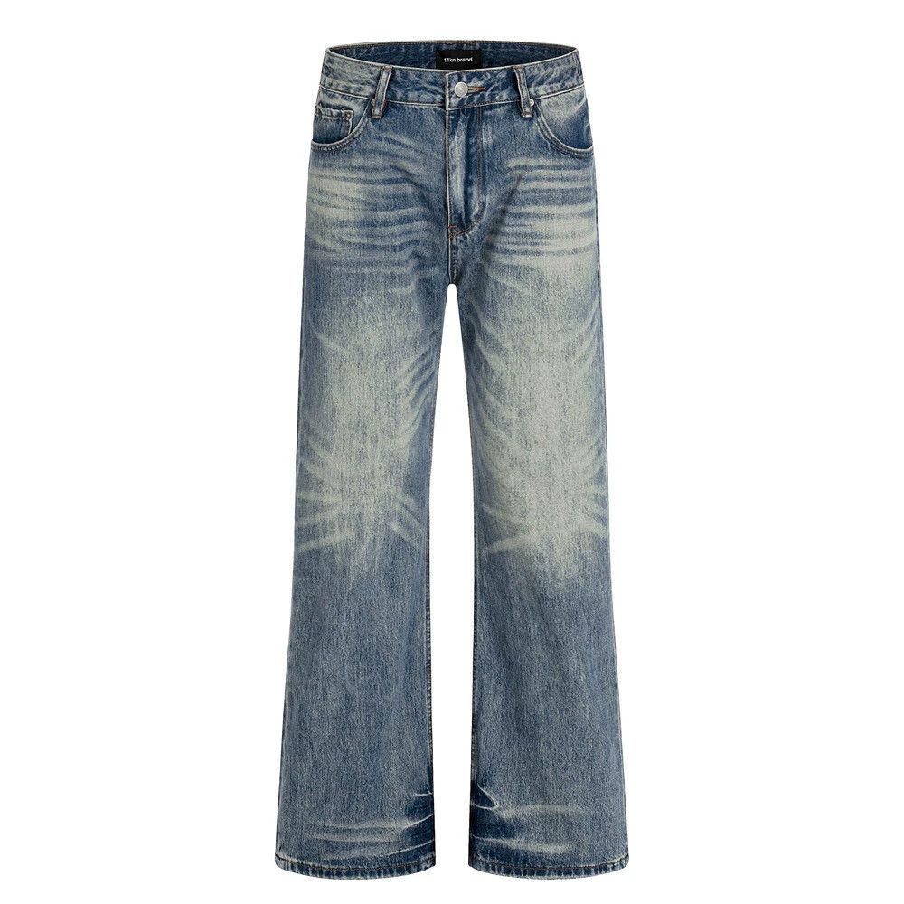 Jean American retro loose casual men's punk washed jeans Size US 32 / EU 48 - 1 Thumbnail