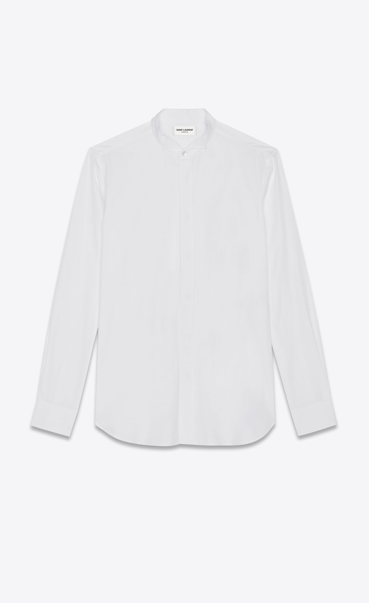 Saint Laurent Paris o1s1wg111124 Shirt In Cotton Poplin in White Size US XL / EU 56 / 4 - 1 Thumbnail