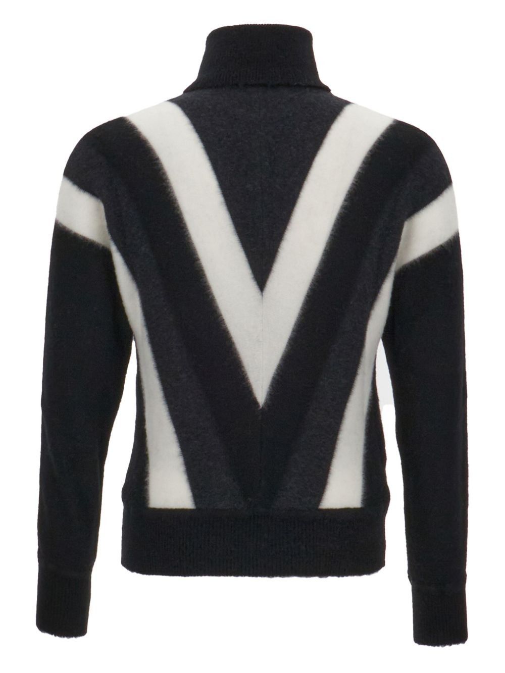 Saint Laurent Paris o1s1wg110925 Turtleneck Sweater in Chevron Wool Multicolor Size US XS / EU 42 / 0 - 2 Thumbnail