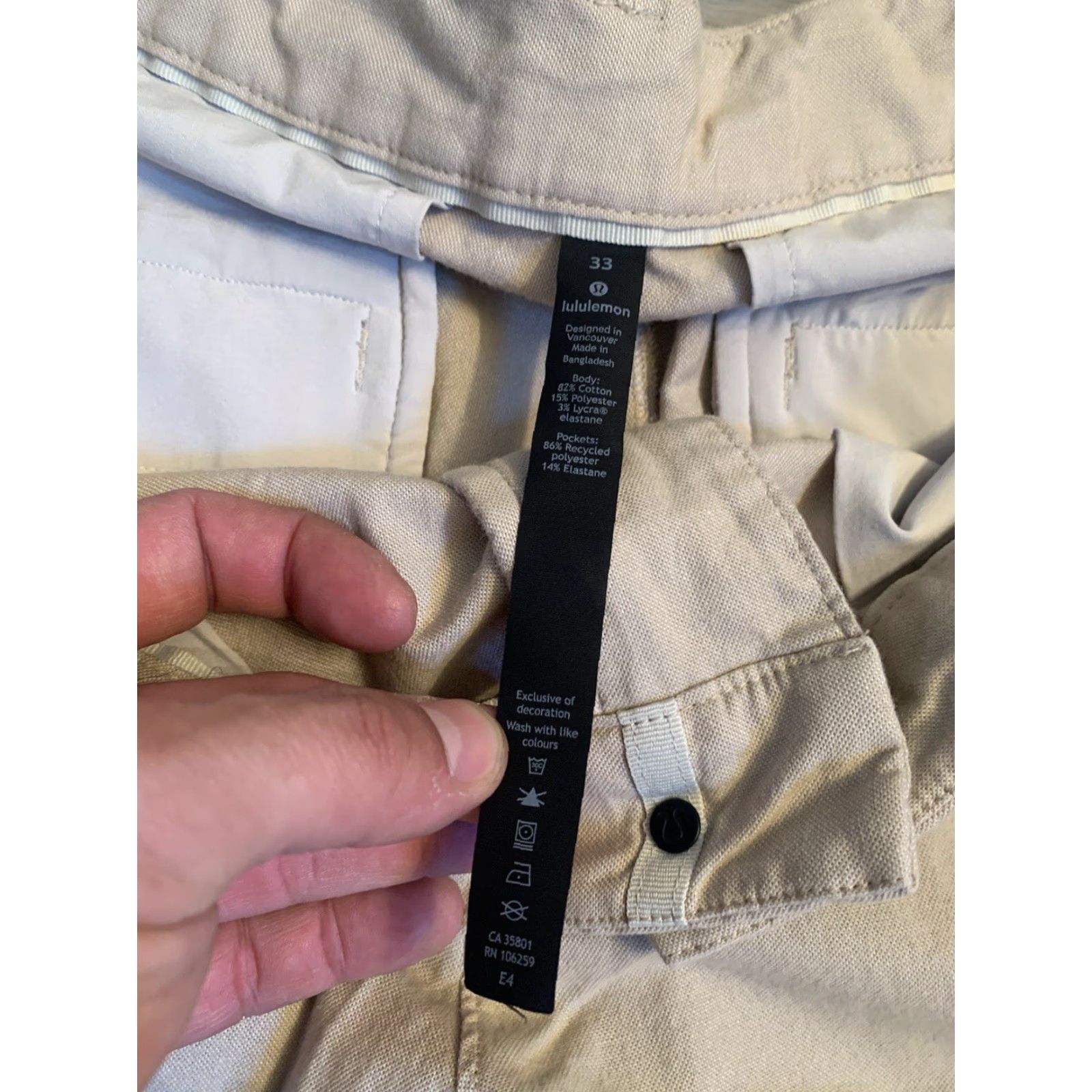 Lululemon Lululemon Mens ABC Shorts Classic 33X11 Gray Commission LM7AAMS 5 Pocket Stretch Chino Inseam 11 33 Regular Mens Size US 33 - 2 Thumbnail