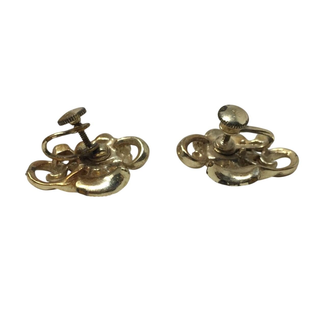 Other Women's Gold ''CORO'' Screw Back Earrings with Rhinestones Size ONE SIZE - 3 Thumbnail