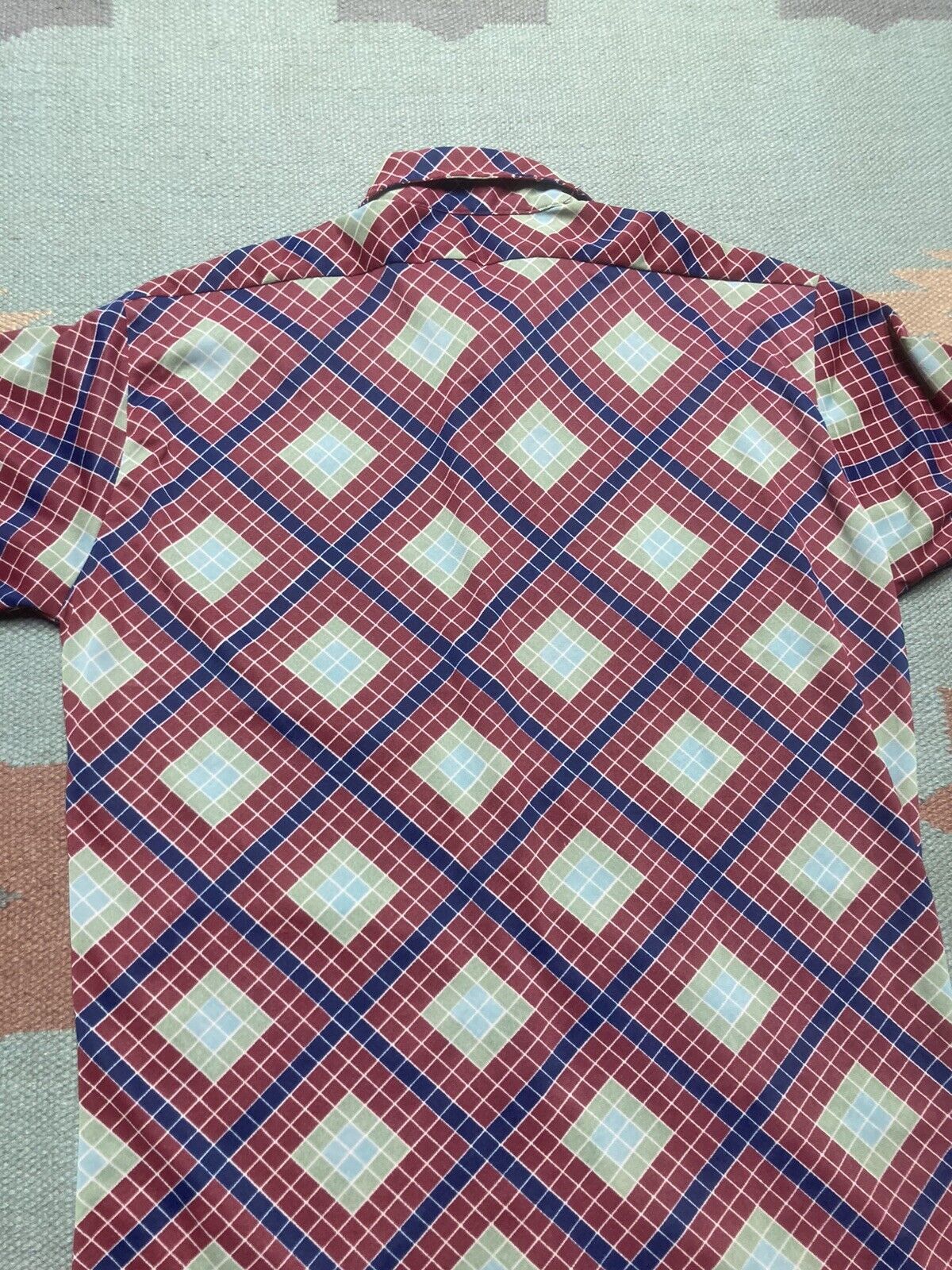 Vintage Vintage 70s button shirt disco nylon diamonds soft mod M Size US M / EU 48-50 / 2 - 6 Thumbnail
