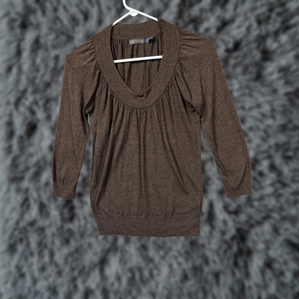 Vintage VINTAGE 90s Outback Red Sweater Women S Pullover Knit Viscose Nylon Brown Scoop Neck 3/4 Sleeve Regular Casual Workwear Size S / US 4 / IT 40 - 1 Thumbnail