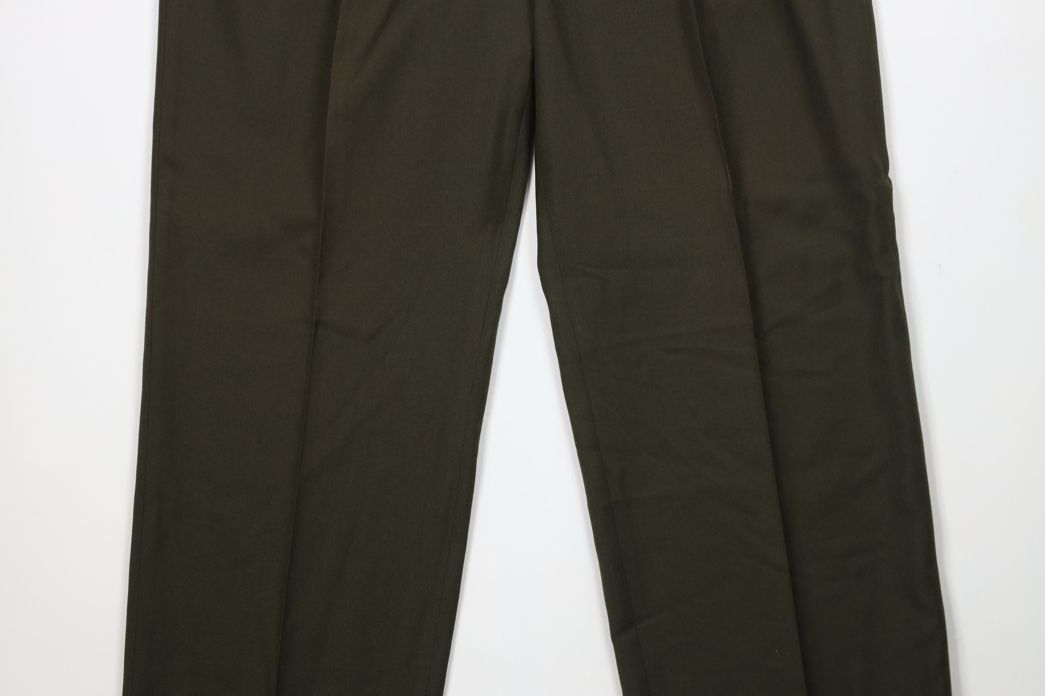 Vintage Vintage 90s Streetwear Wool Wide Leg Chino Pants Green Size US 36 / EU 52 - 3 Thumbnail