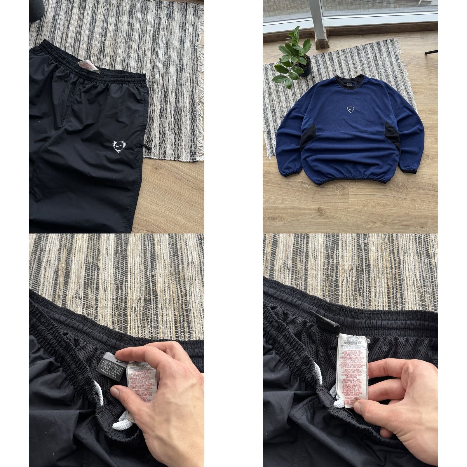 Nike Vintage Nike Track Suit Fleece Sweatshirt + Nylon Pants XL Men Size US XL / EU 56 / 4 - 8 Thumbnail