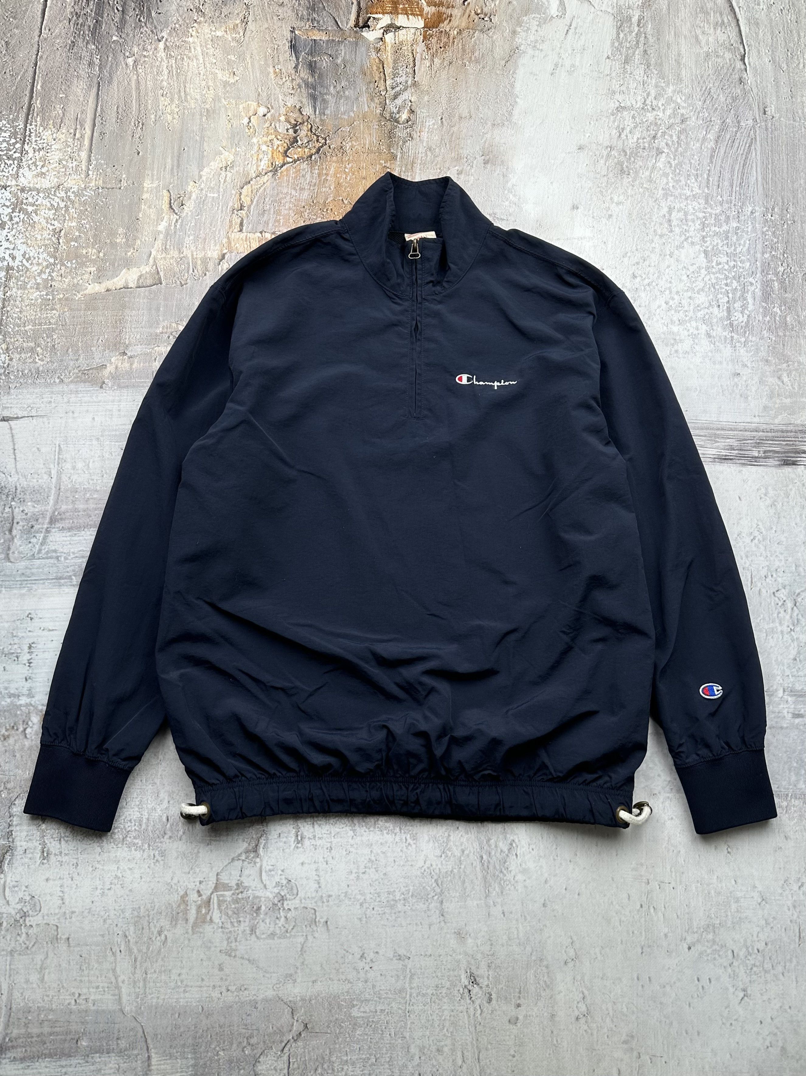 image of Champion Vintage Half Zip Jacket in Blue, Men's (Size Small)