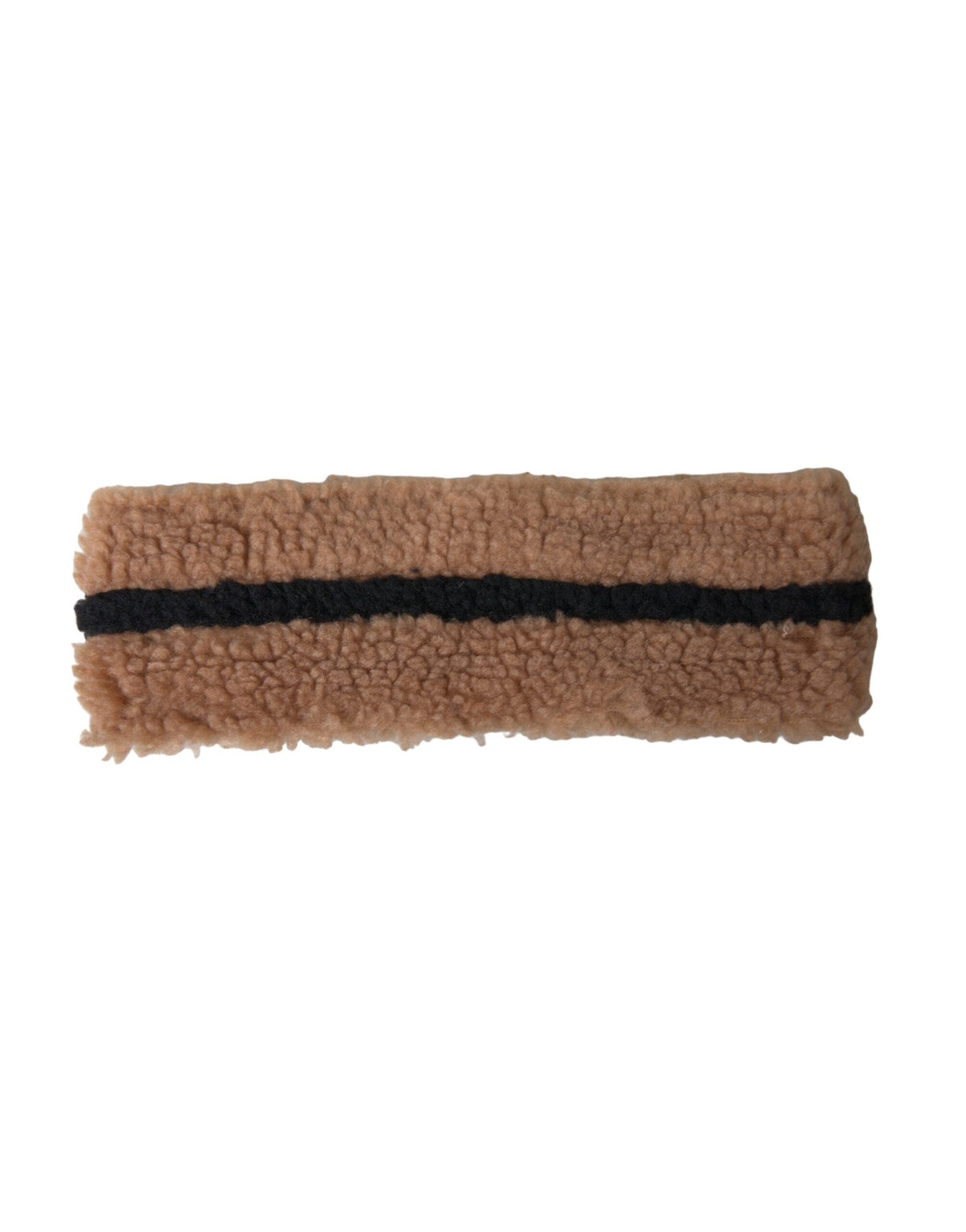 Dolce & Gabbana Brown Black Fleece Wool Head Band Hat Men's Men Size ONE SIZE - 1 Thumbnail