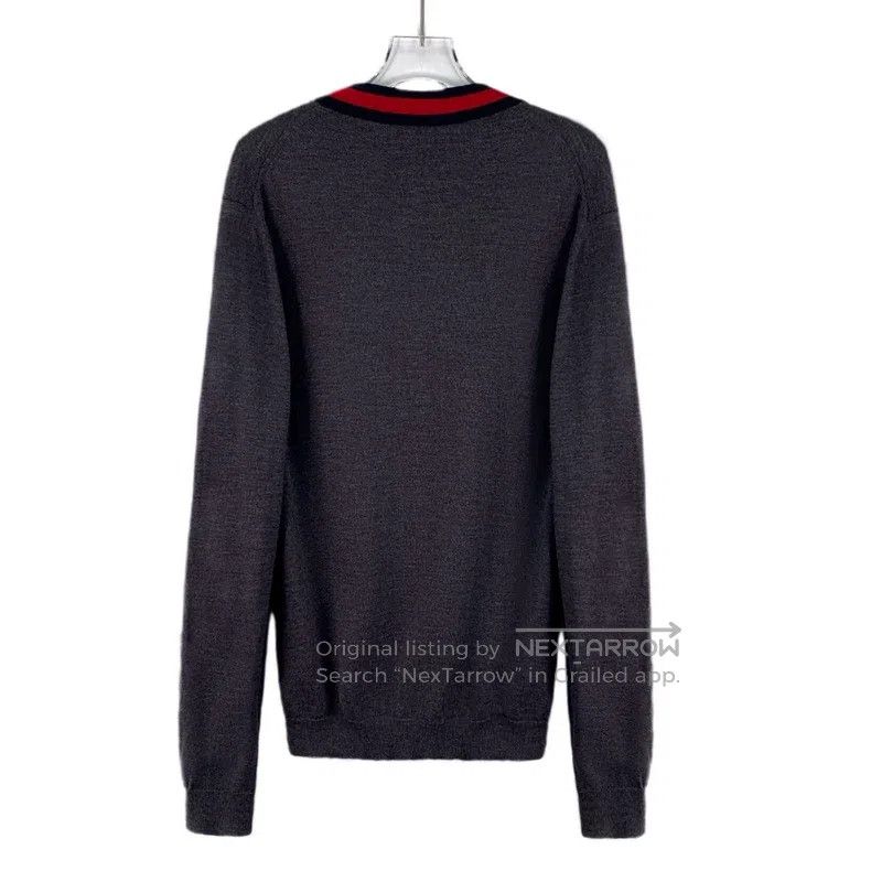 Gucci Gucci Dark gray striped wool V-neck single-breasted long-s Size US L / EU 52-54 / 3 - 2 Thumbnail