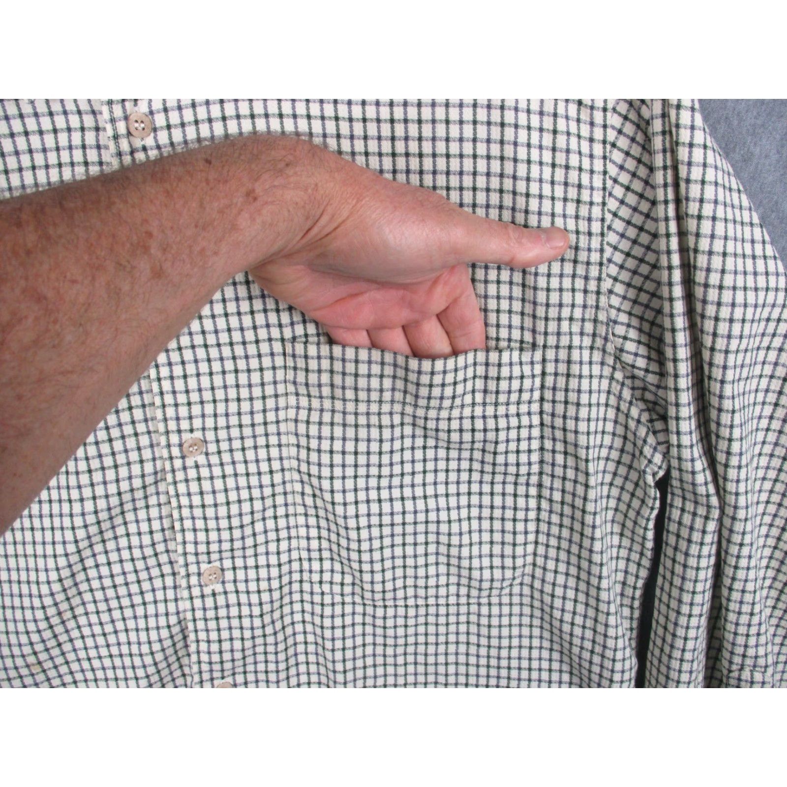 Ermenegildo Zegna VINTAGE Ermenegildo Zegna Shirt Mens Large Green Blue Plaid Button Down Long Sleeve Size US XL / EU 56 / 4 - 2 Thumbnail