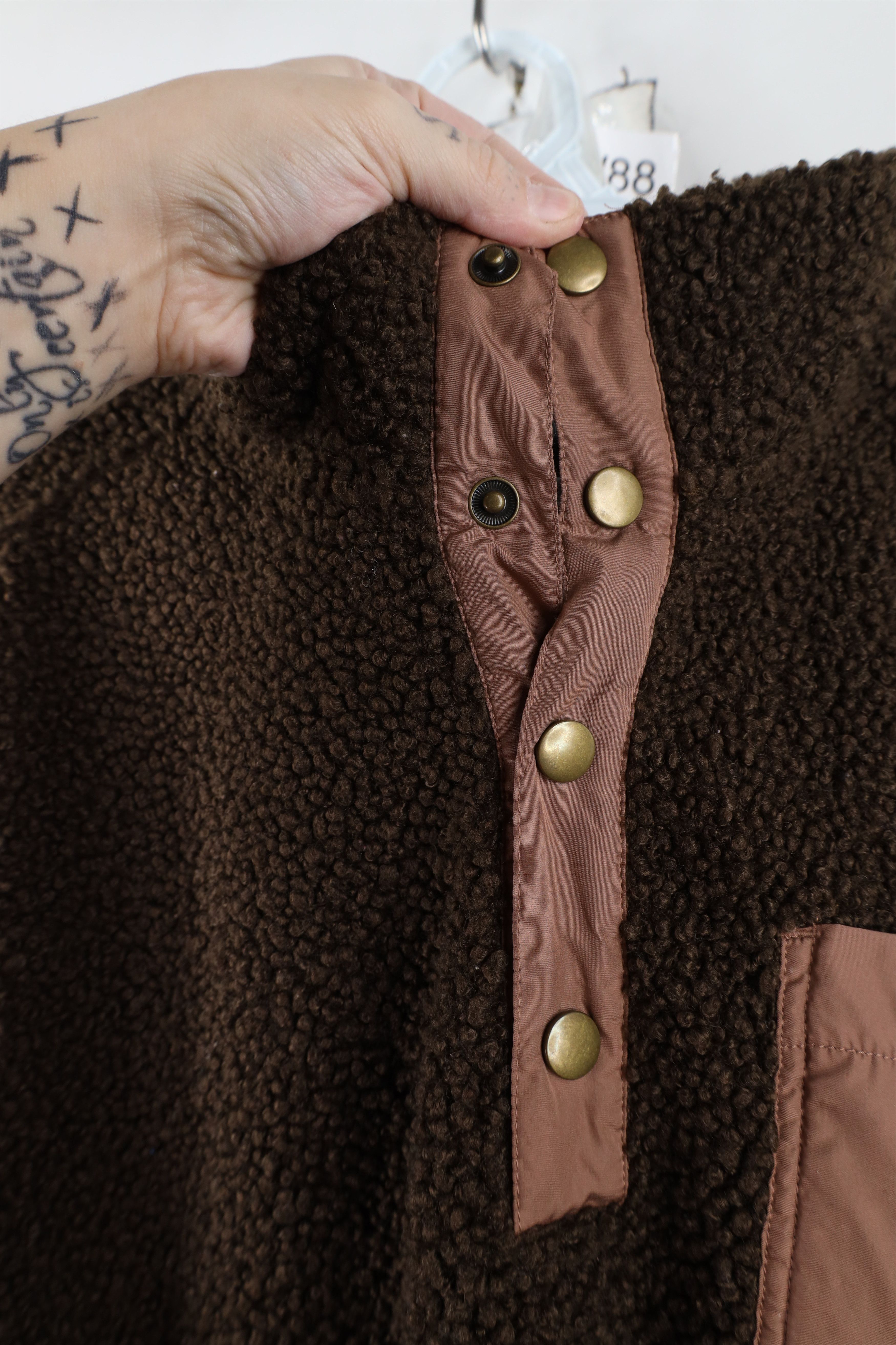 Lands' End × Vintage Vintage Lands End Pile Fleece Snap Button Pullover Sweater Size US M / EU 48-50 / 2 - 7 Thumbnail