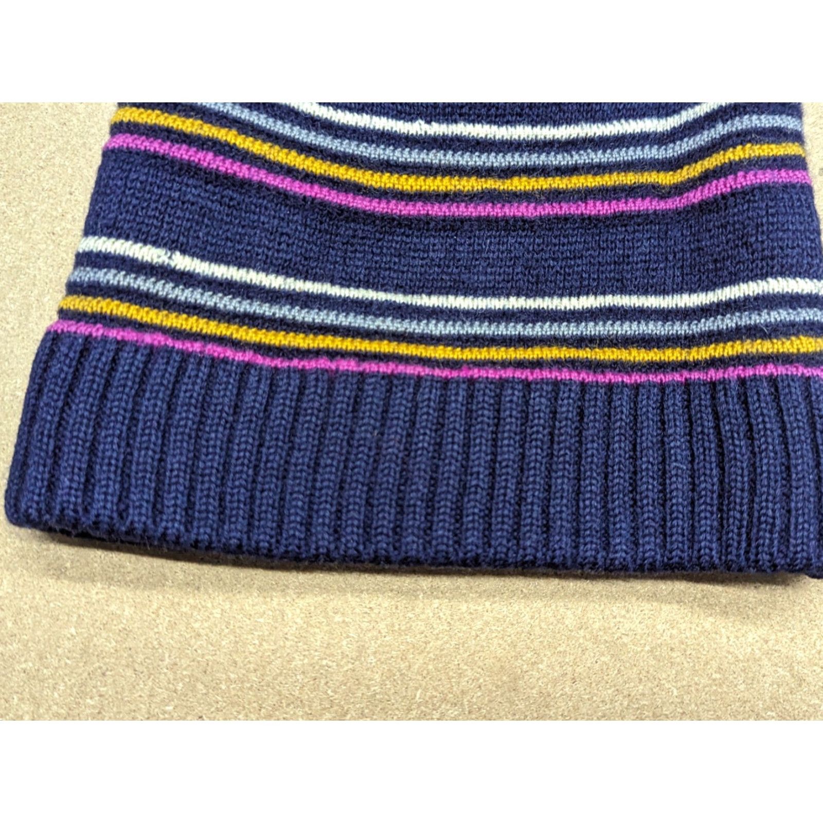 Ellesse VINTAGE Ellesse Beanie Hat One Size Wool Made in Italy Striped Retro Mens Womens Unisex Adults Knit Size ONE SIZE - 6 Thumbnail