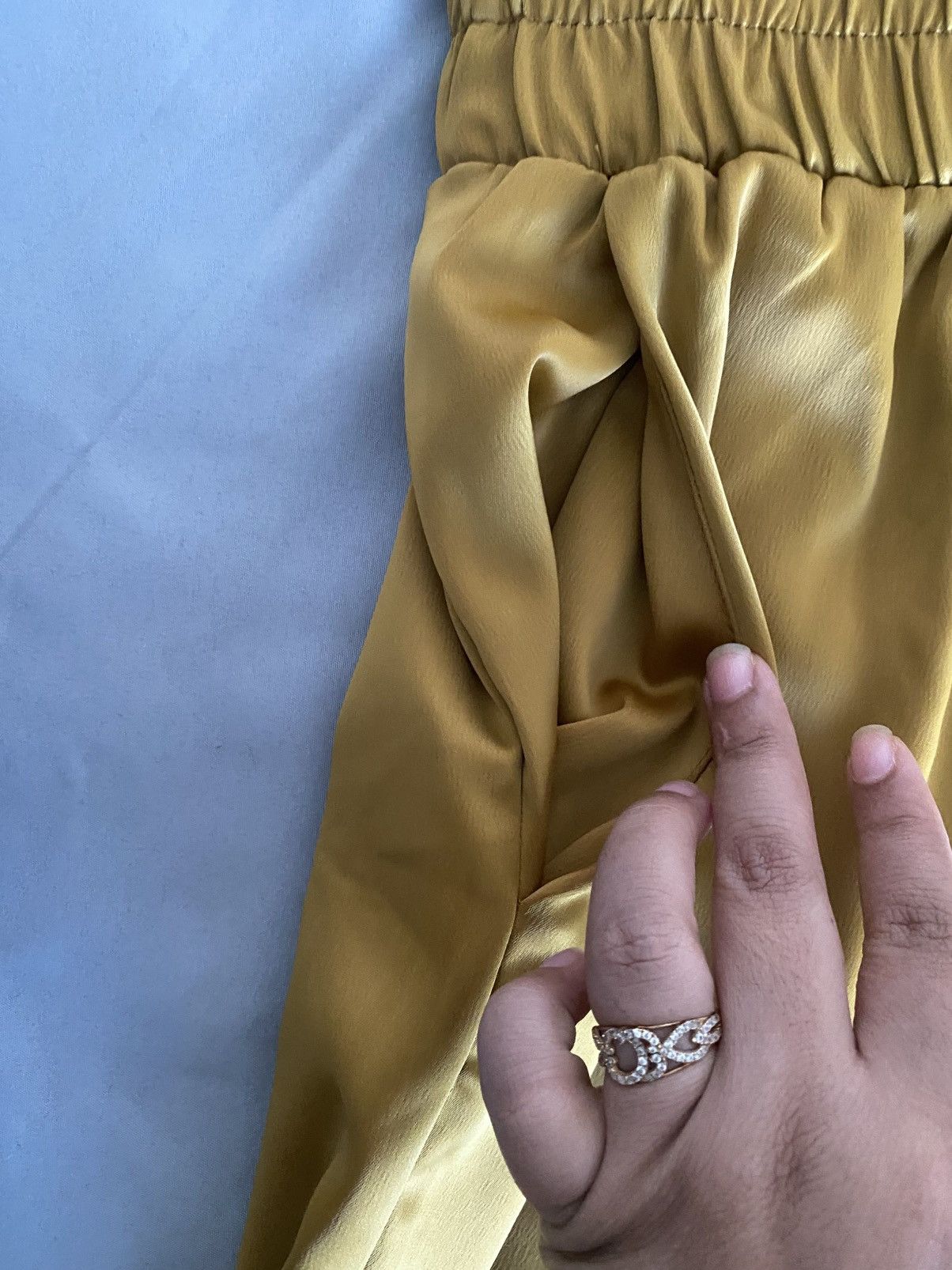 Other Sincerly Jules gold M size High Waisted Wide Leg Pants NWT Size 32" / US 10 / IT 46 - 8 Thumbnail