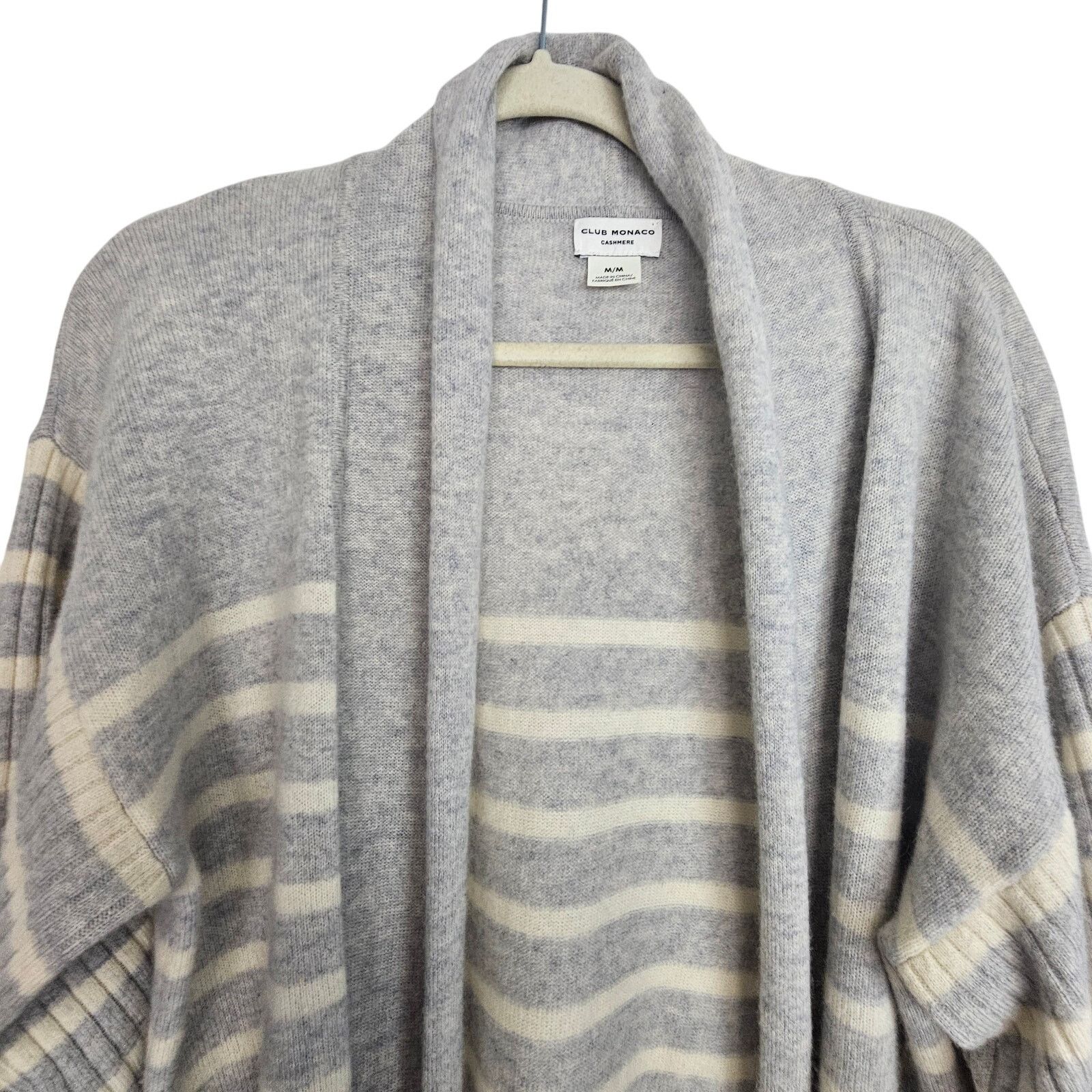 Club Monaco Sweater Cardigan Striped Cashmere Sweater M