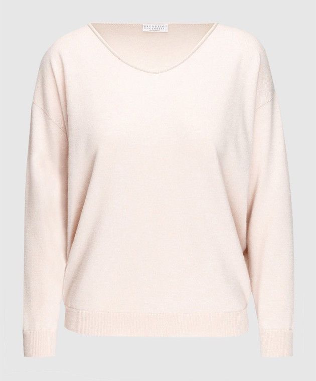 Brunello Cucinelli Brunello Cucinelli Cashmere Sweater V-neck Jumper Pullover Size L / US 10 / IT 46 - 4 Thumbnail