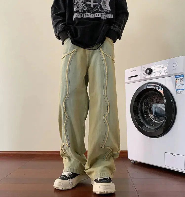 Japanese Brand Retro washed loose fitting straight leg jeans Size US 30 / EU 46 - 1 Thumbnail