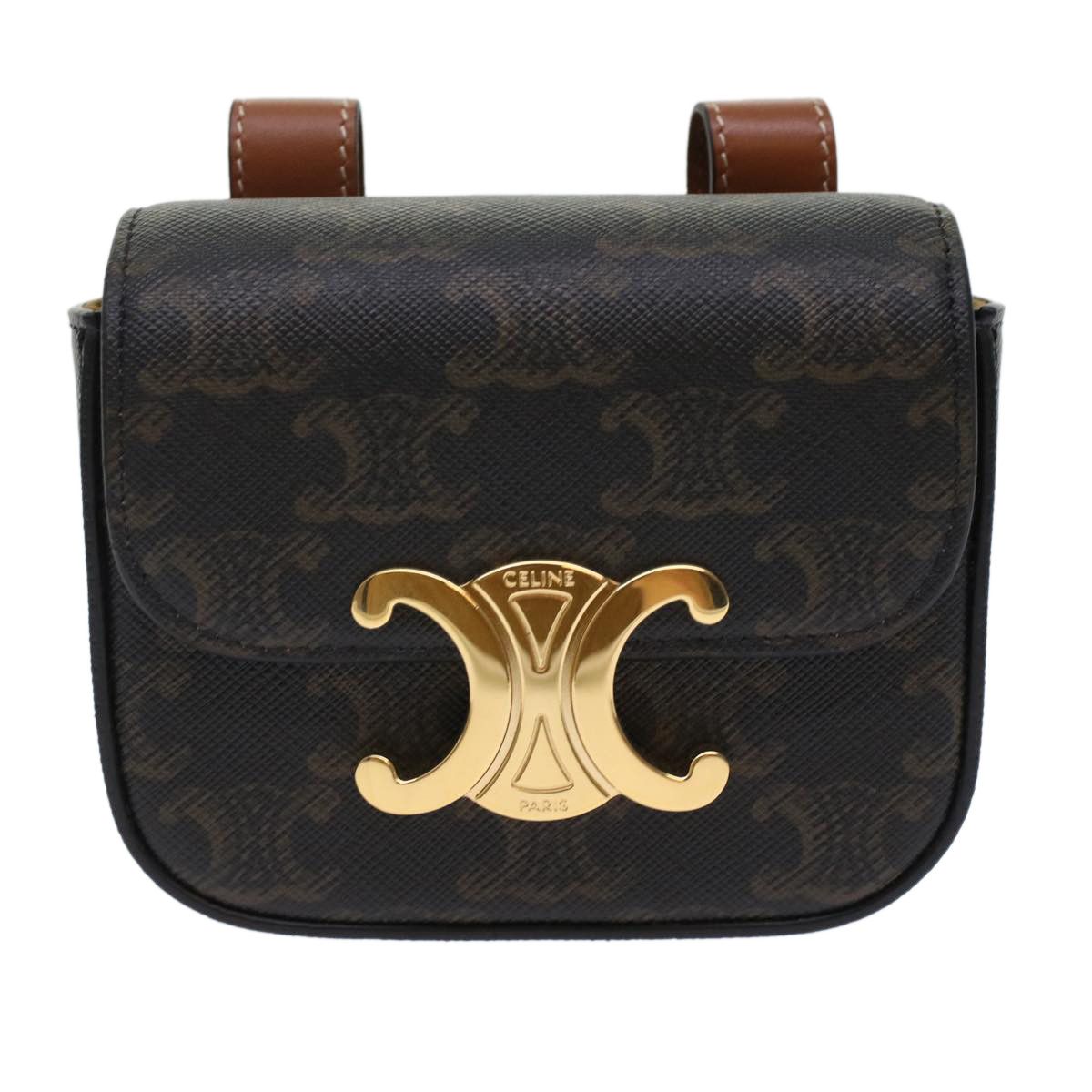 image of Celine Céline Triomphe Clutch in Black, Women's