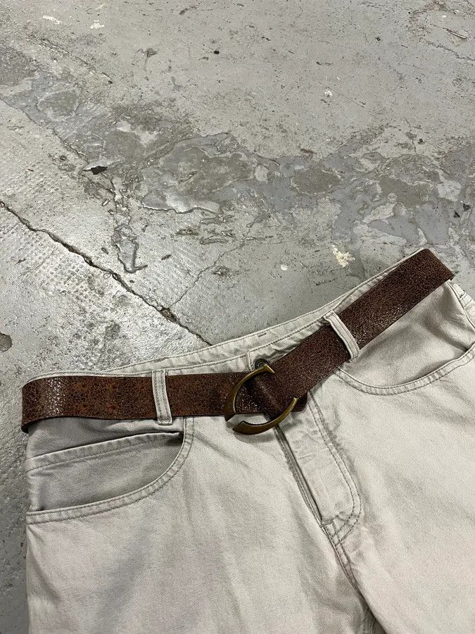 Designer × Just Cavalli × Vintage SS2004 Cavalli Brown Leather Belt Size ONE SIZE - 3 Thumbnail
