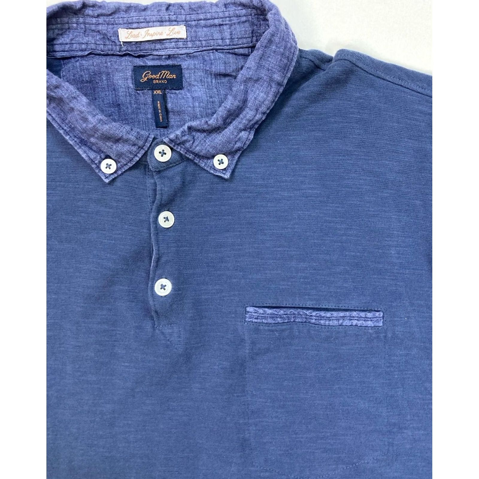 Vintage VINTAGE Good Man Brand Polo Shirt Men XXL Blue Short Sleeve Size US XXL / EU 58 / 5 - 2 Thumbnail