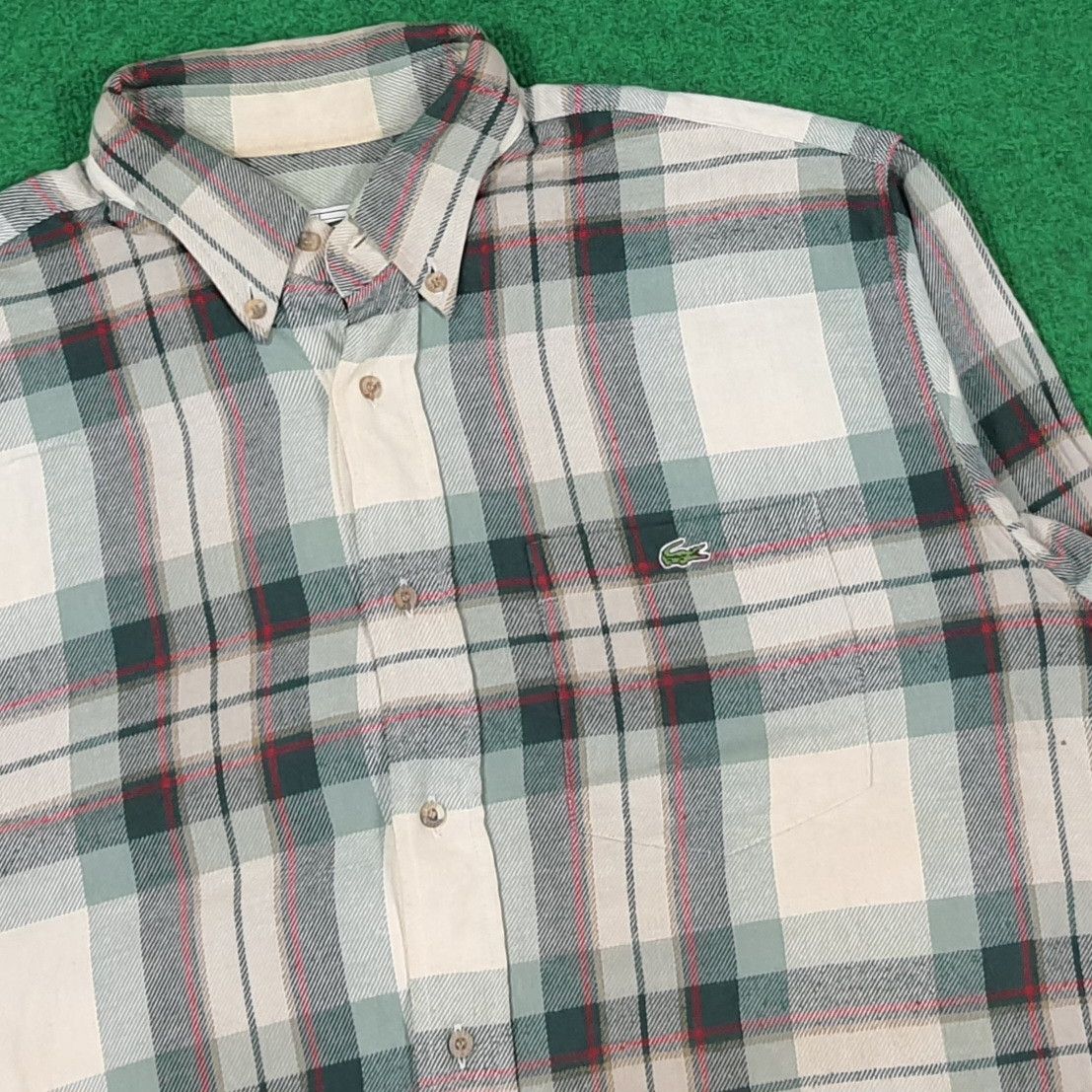 Lacoste Vintage Chemise Lacoste Flannel Button Up Shirt C285N71 Size US XL / EU 56 / 4 - 2 Thumbnail