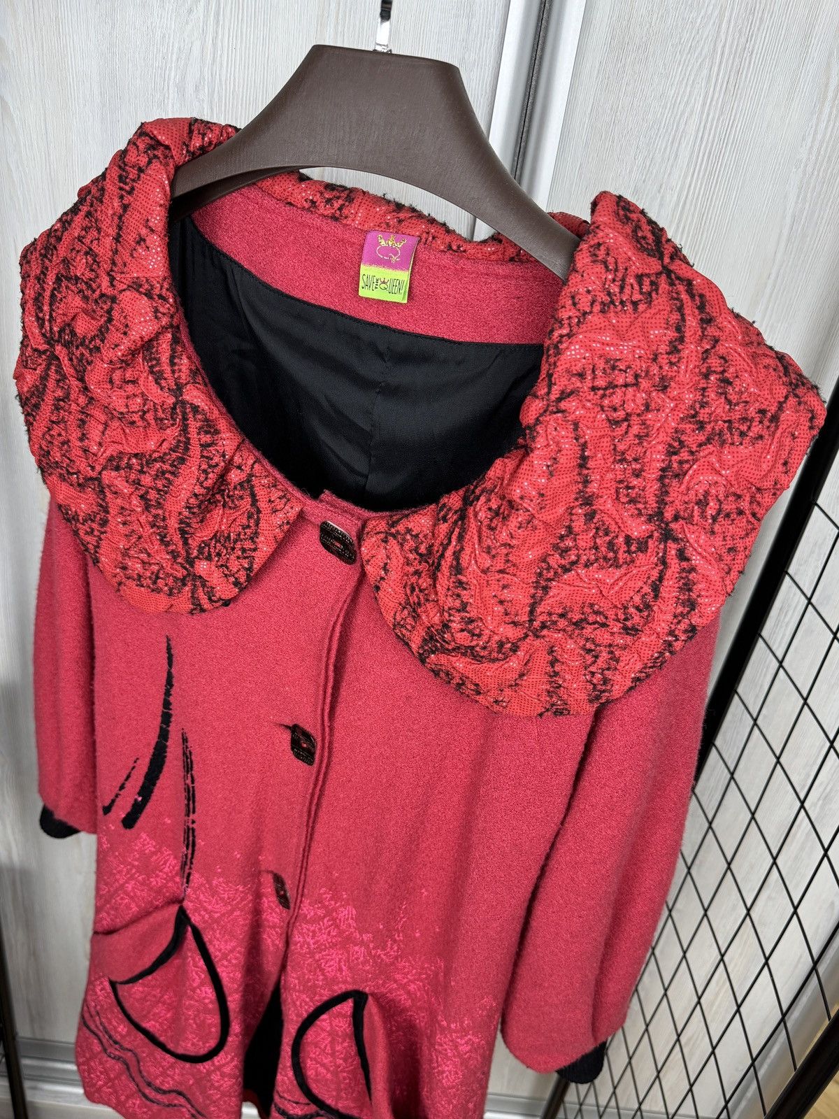 If Six Was Nine Save the Queen red pure cashmere avant garde vintage coat Size M / US 6-8 / IT 42-44 - 8 Thumbnail