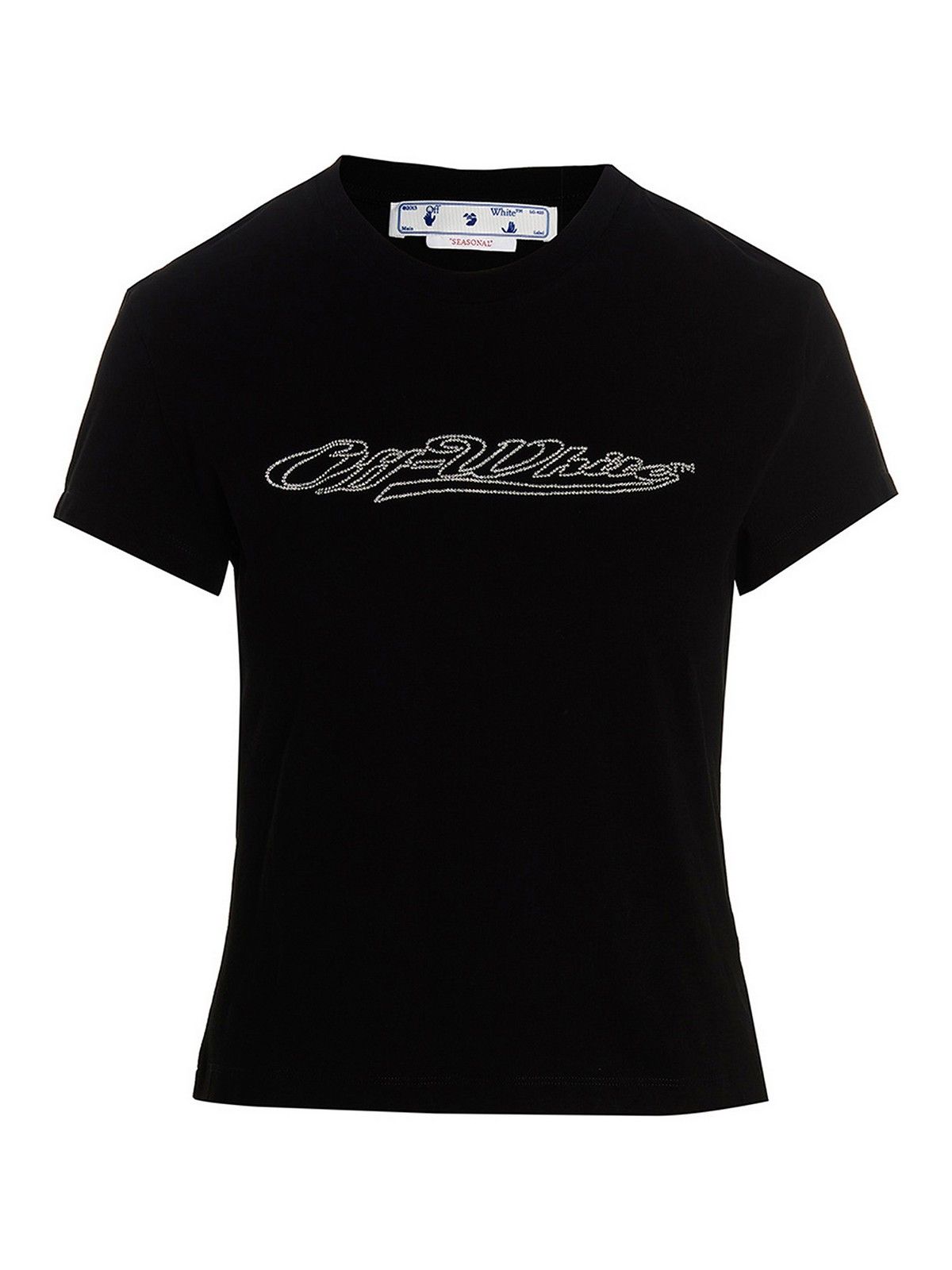 Off-White o1gr1nt0325 Bling Baseball Fitted T-Shirt in Black Size S / US 4 / IT 40 - 1 Thumbnail