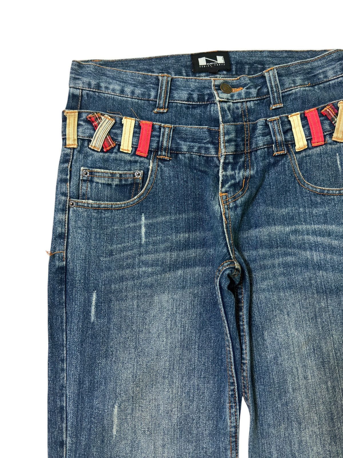Hysteric Glamour NYLAUS JEANS DOUBLE WAIST COLOURFUL DISTRESSED DENIM Size US 30 / EU 46 - 4 Thumbnail
