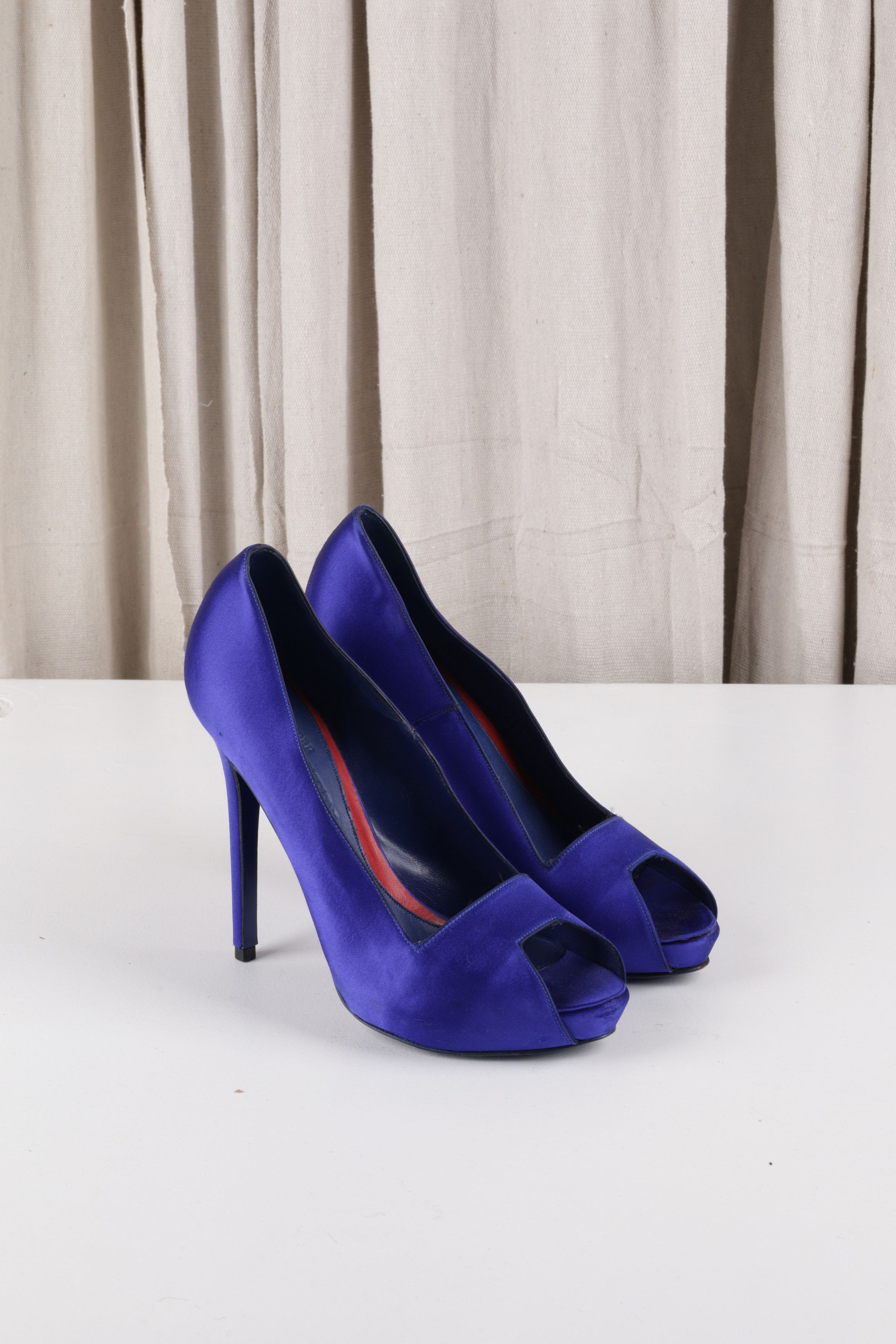 Alexander McQueen Satin Platform Heels Size US 8.5 / IT 38.5 - 1 Thumbnail