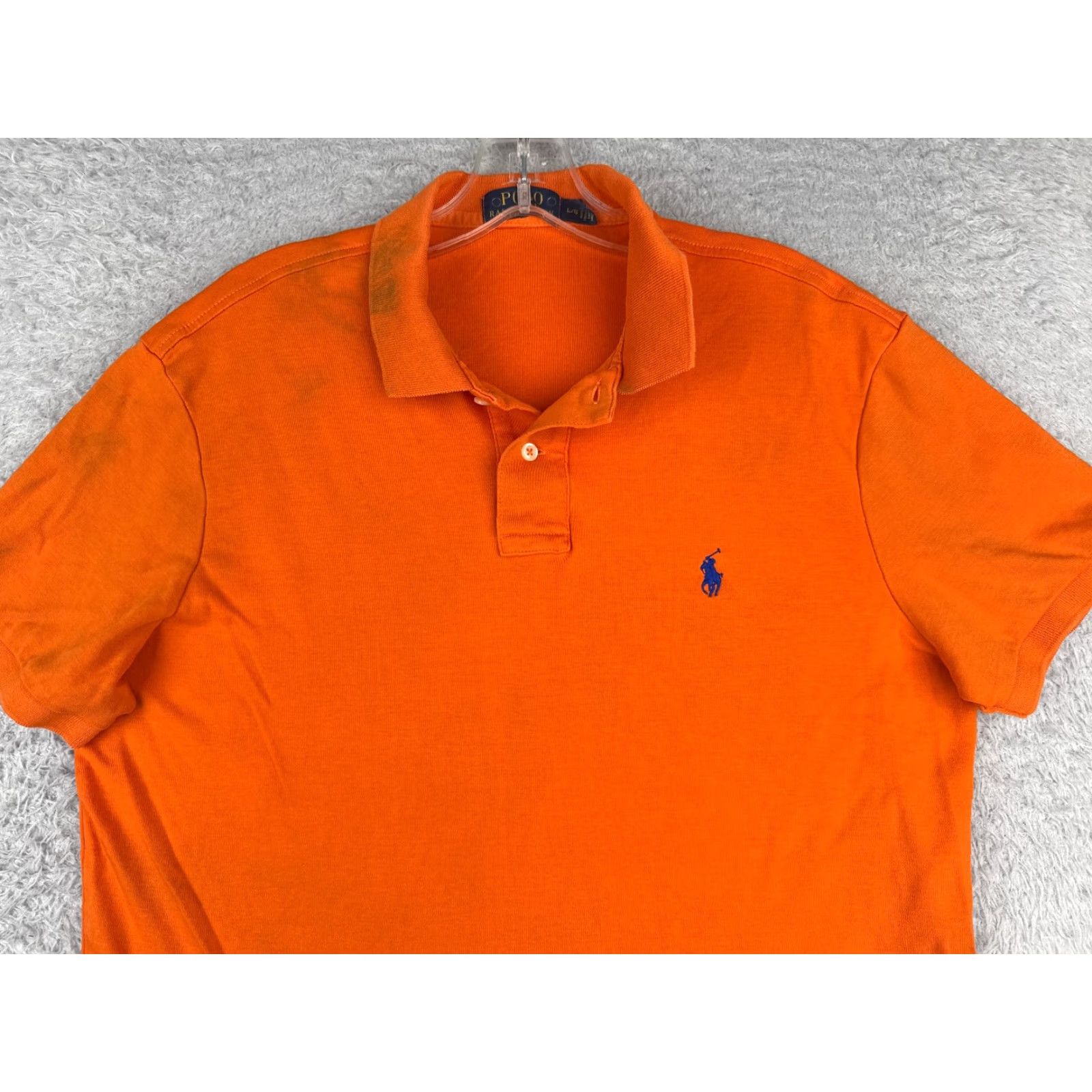 Ralph Lauren Polo Ralph Lauren Shirt Adult Large Orange 100% Cotton Short Sleeve Pony READ Size US L / EU 52-54 / 3 - 4 Thumbnail
