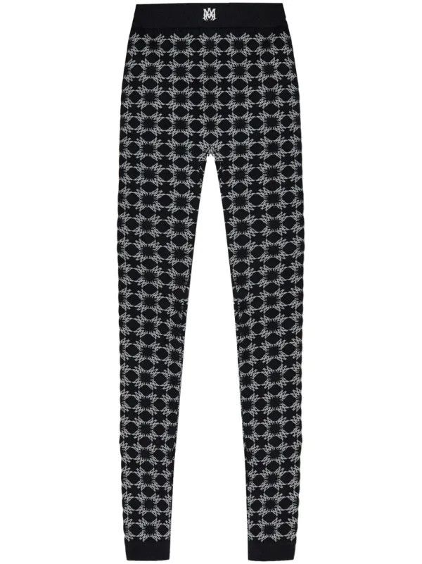 Balenciaga o1orln1125 MA Quad-Monogram Leggings in Black/White Size 27" / US 4 / IT 40 - 1 Thumbnail