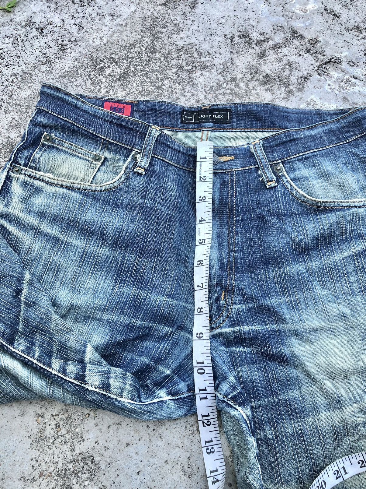 Japanese Brand EDWIN 503 LIGHT FLEX DISTRESSED DENIM Size US 32 / EU 48 - 11 Thumbnail