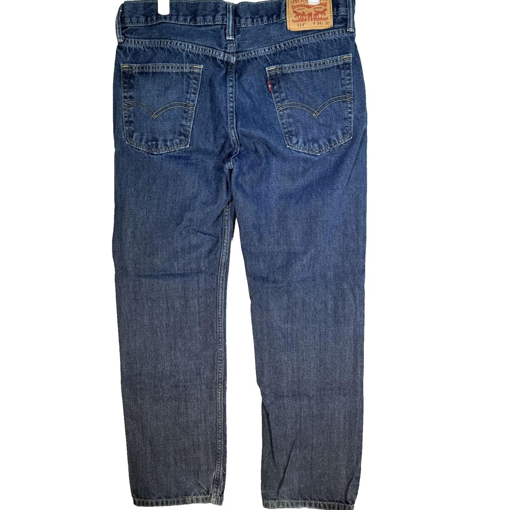 Levi's VINTAGE Levi’s 514 Jeans Mens 34x30 Blue Straight Fit Denim Mid Rise 5 Pocket Zip Fly Size US 34 / EU 50 - 2 Thumbnail