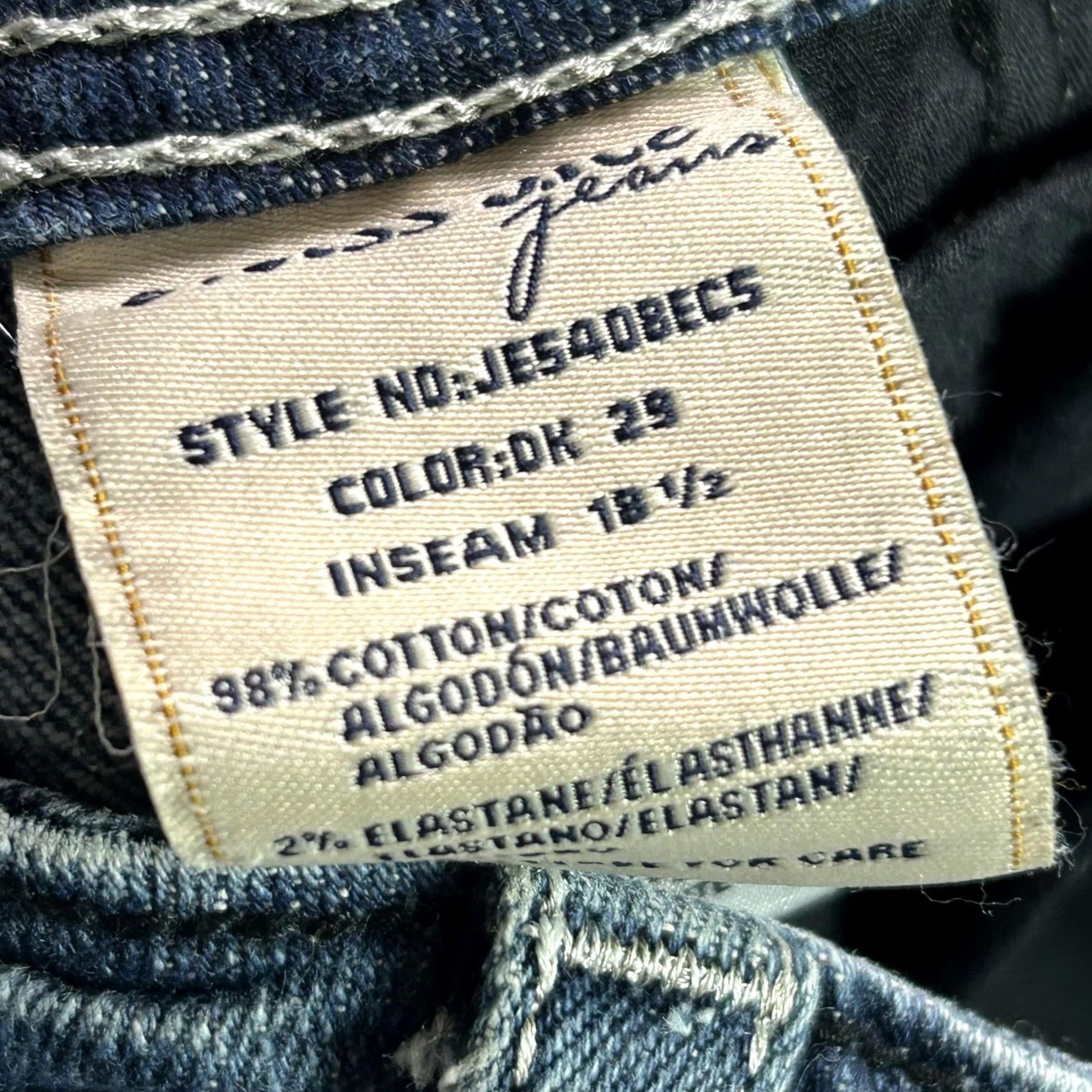 Miss Me Miss Me Jeans Womens 24 Blue Low Rise Cropped Stretch Denim Distressed Rhinestone Studded Pockets 5-Pocket Size 42" / US 20 - 6 Thumbnail