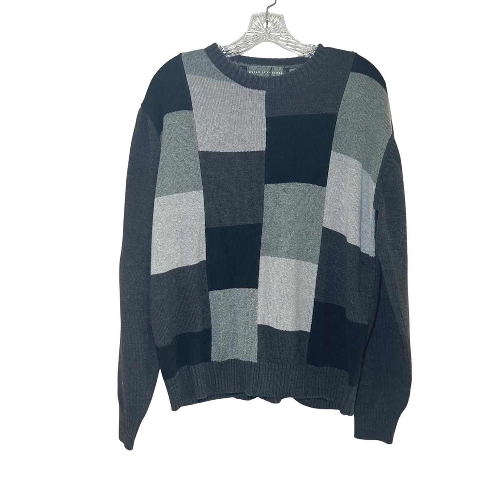 Oscar De La Renta Oscar de la Renta Men's Patchwork Knit Sweater Size L Size US L / EU 52-54 / 3 - 1 Thumbnail