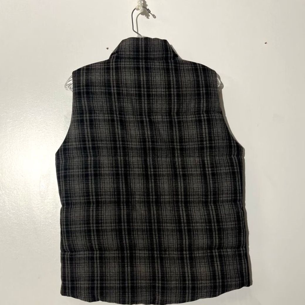 Uniqlo VINTAGE Uniqlo Puffer Vest Gray Black Plaid Wool Blend Full Zip Mens Size Large Size US L / EU 52-54 / 3 - 5 Thumbnail