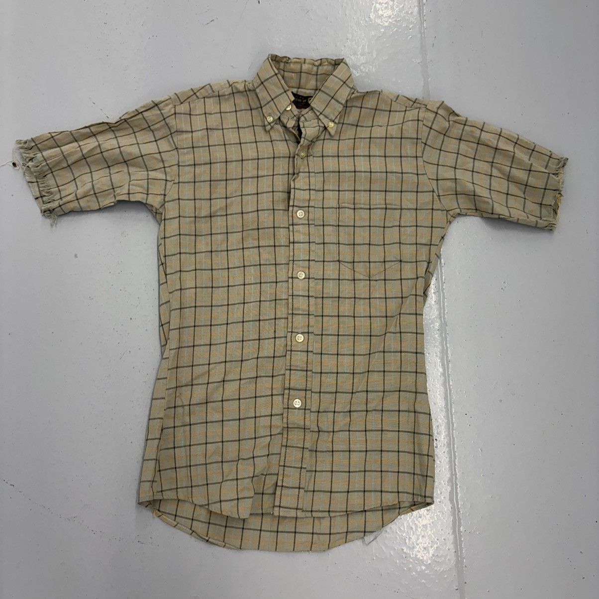 McGregor Vintage 60s McGregor Beige Plaid Cotton Shirt Size US XS / EU 42 / 0 - 1 Thumbnail