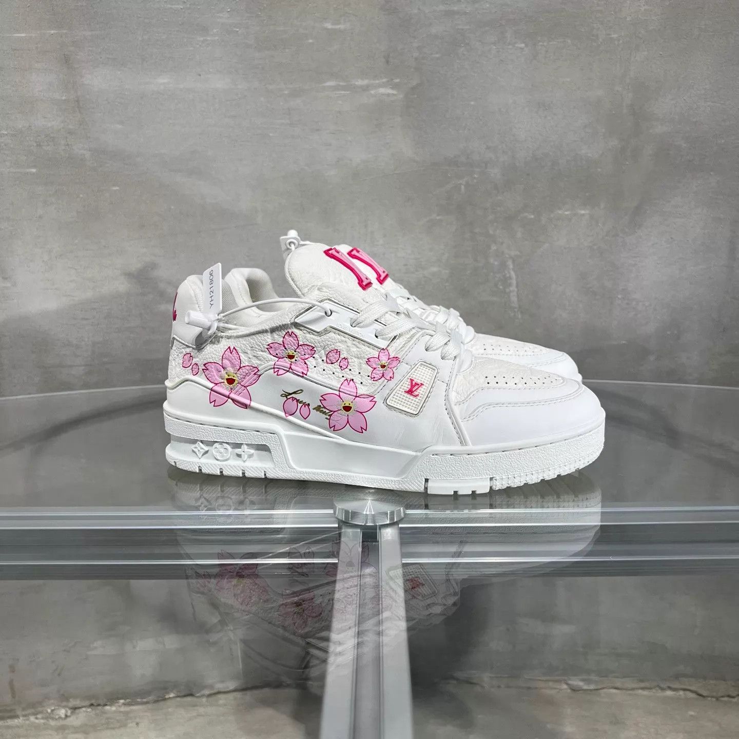 Louis Vuitton LV Trainer Sakura Pink x Takashi Murakami 37 with box Size US 6.5 / IT 36.5 - 2 Thumbnail