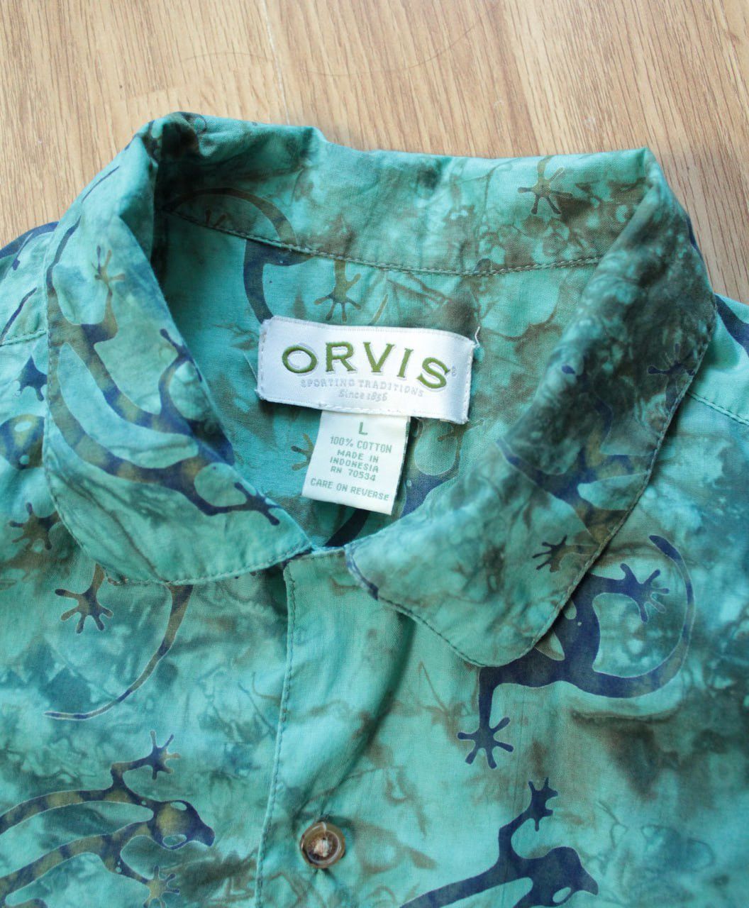 Orvis 🔥 Vintage Orvis Lizard Print Rare Short Sleeve Shirt Y2K Size US L / EU 52-54 / 3 - 4 Thumbnail