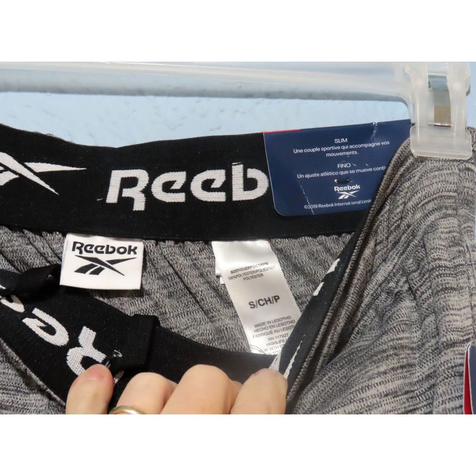 Reebok Reebok Cruz Short Men Slim 9” Inseam Charcoal Heather Gray 100% Polyester Drawstring Athletic Size US 29 - 6 Thumbnail