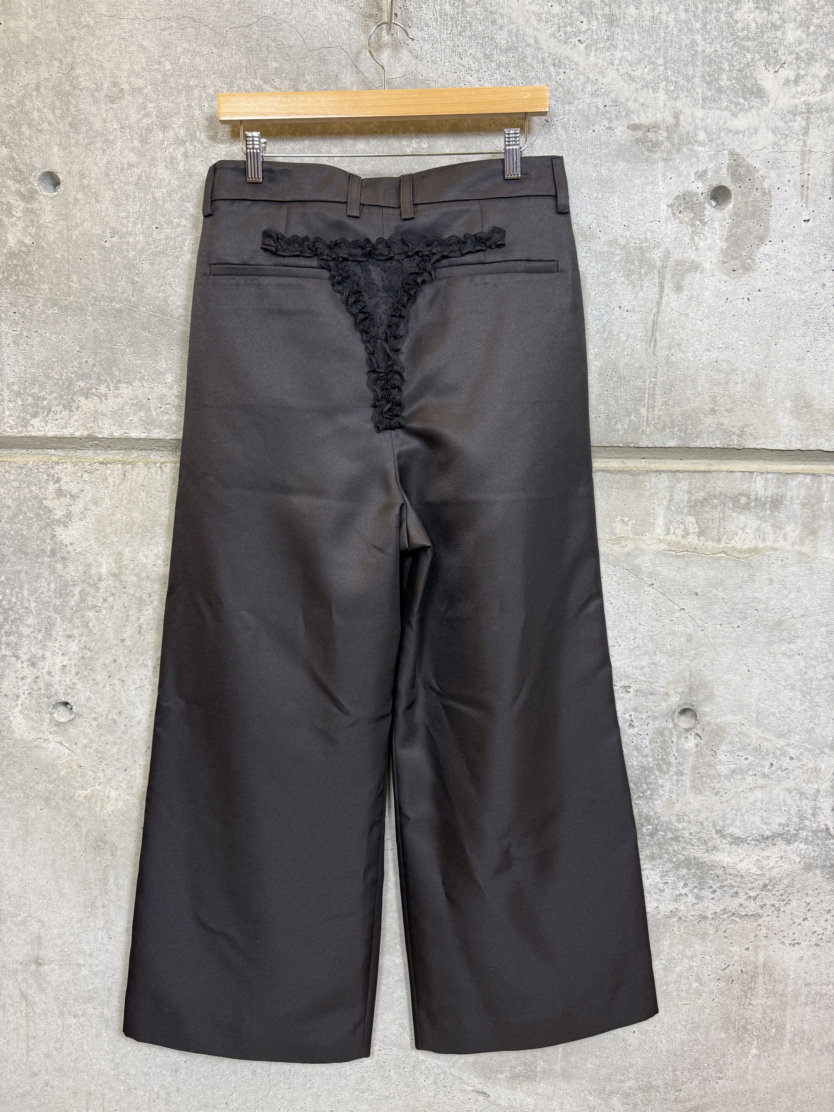 Vaquera $650 Vaquera Underwear Detail Wide Leg Woven Satin Pants Size 29" - 8 Thumbnail