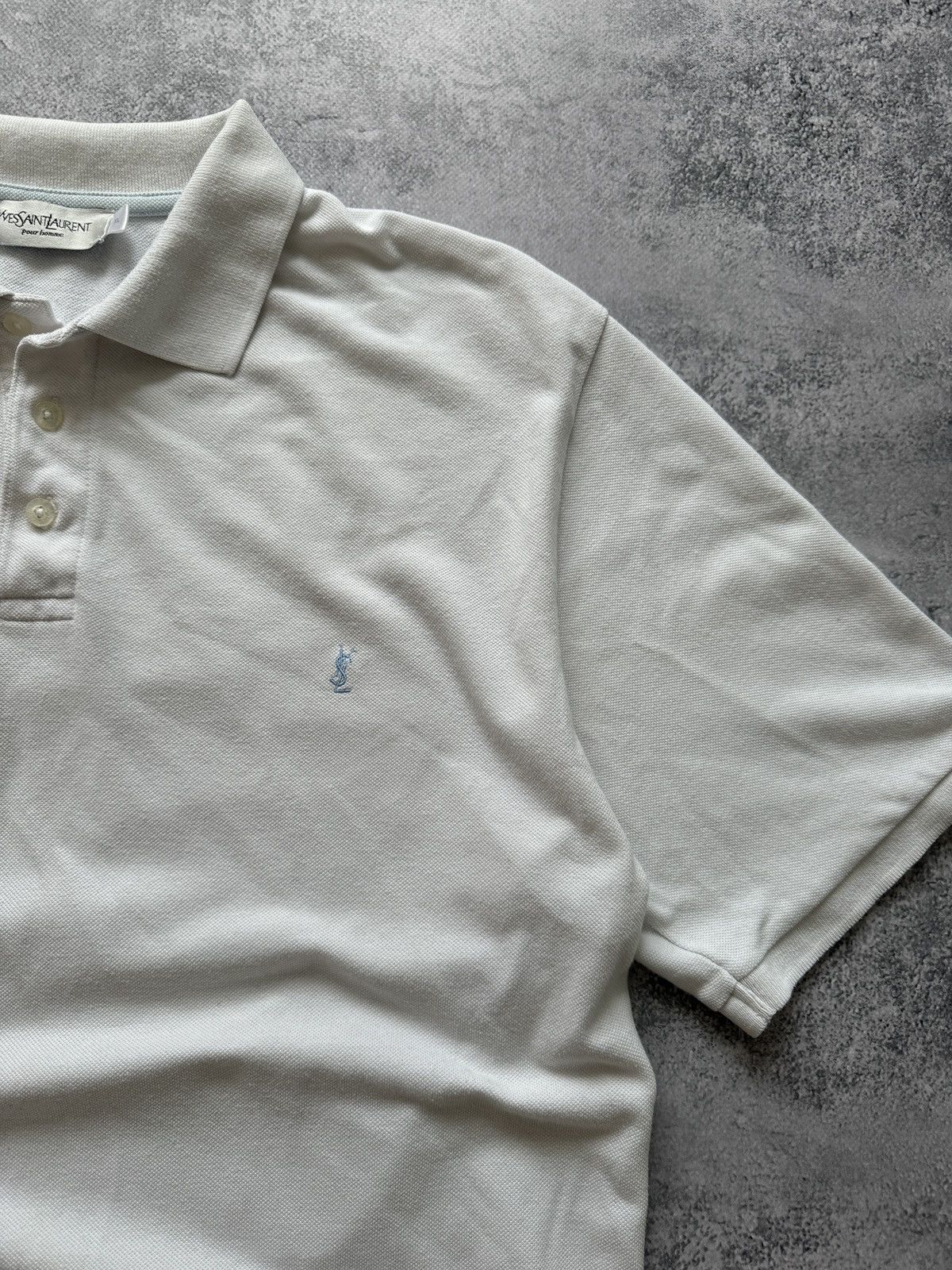 Vintage × Yves Saint Laurent Vintage Yves Saint Laurent White Polo T-Shirt size XL Size US XL / EU 56 / 4 - 4 Thumbnail