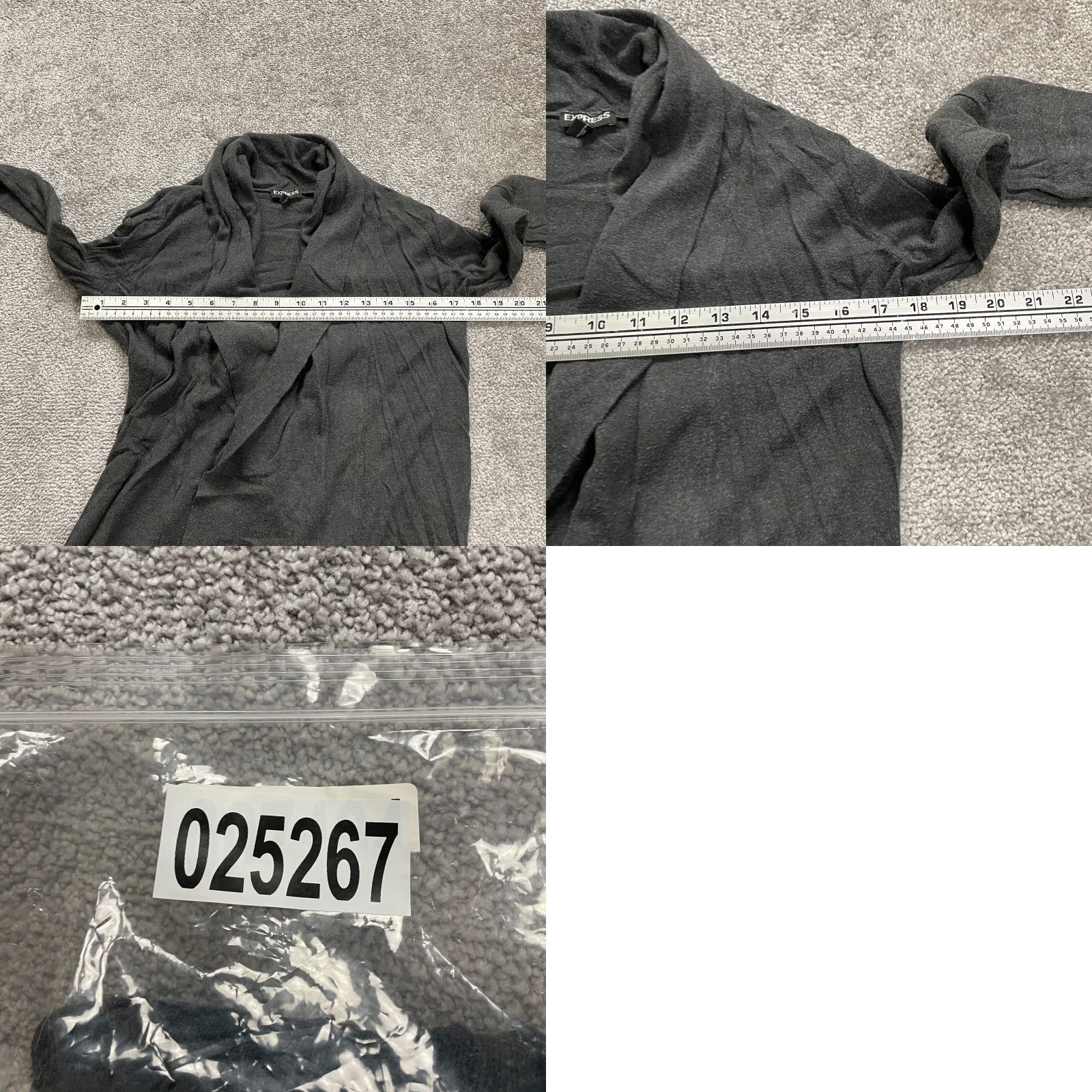 Express Express Cardigan Sweater Womens Medium Gray Knit Business Casual Lightweight Long Sleeve Size M / US 6-8 / IT 42-44 - 8 Thumbnail