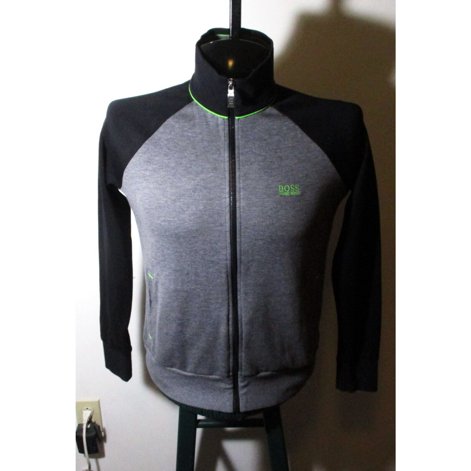 image of Men's Hugo Boss Gray Blue Full Zip Jacket Size S NWOT in White